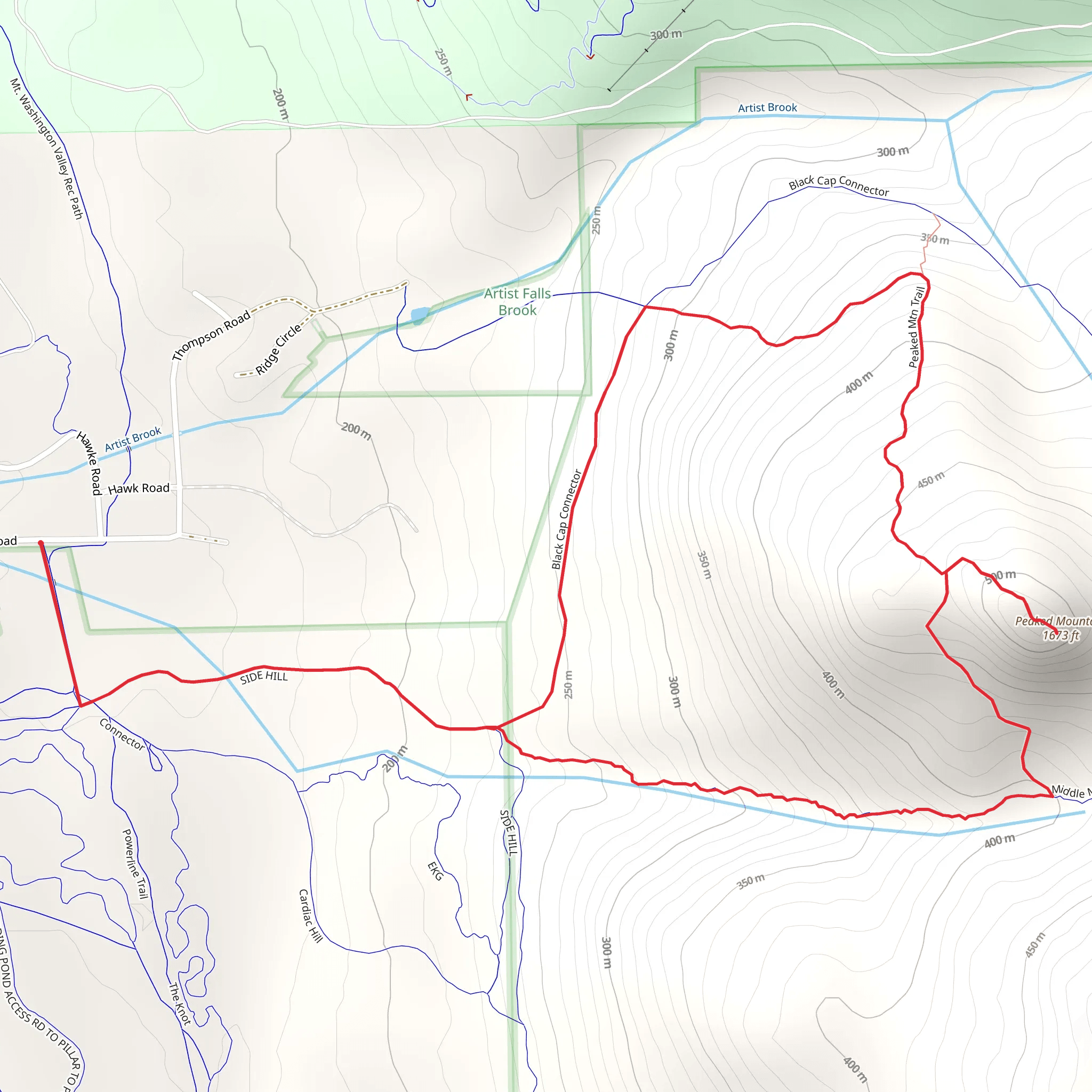 Peaked Mountain Loop Trail mobile static map