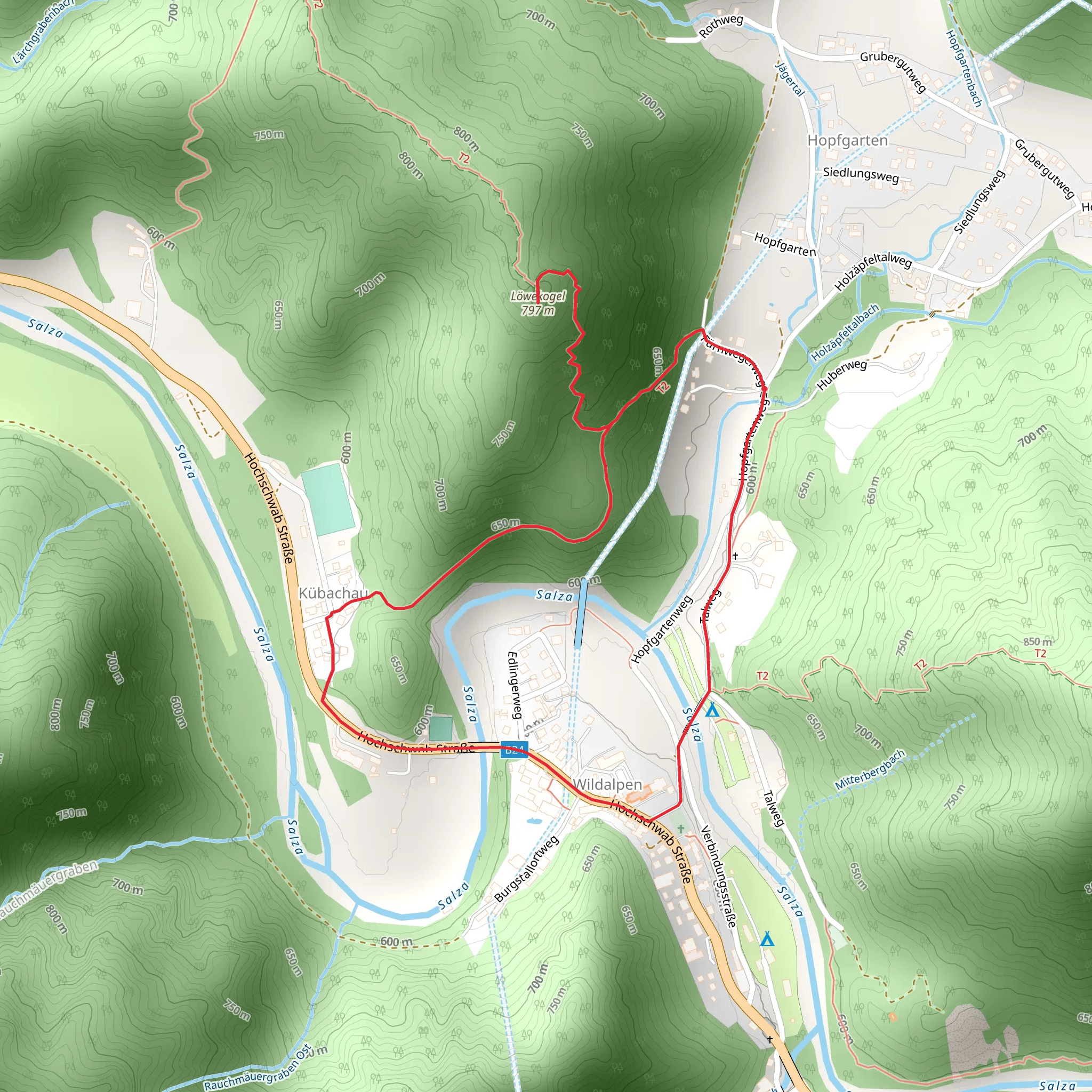 Löwekogel Wildalpen mobile static map