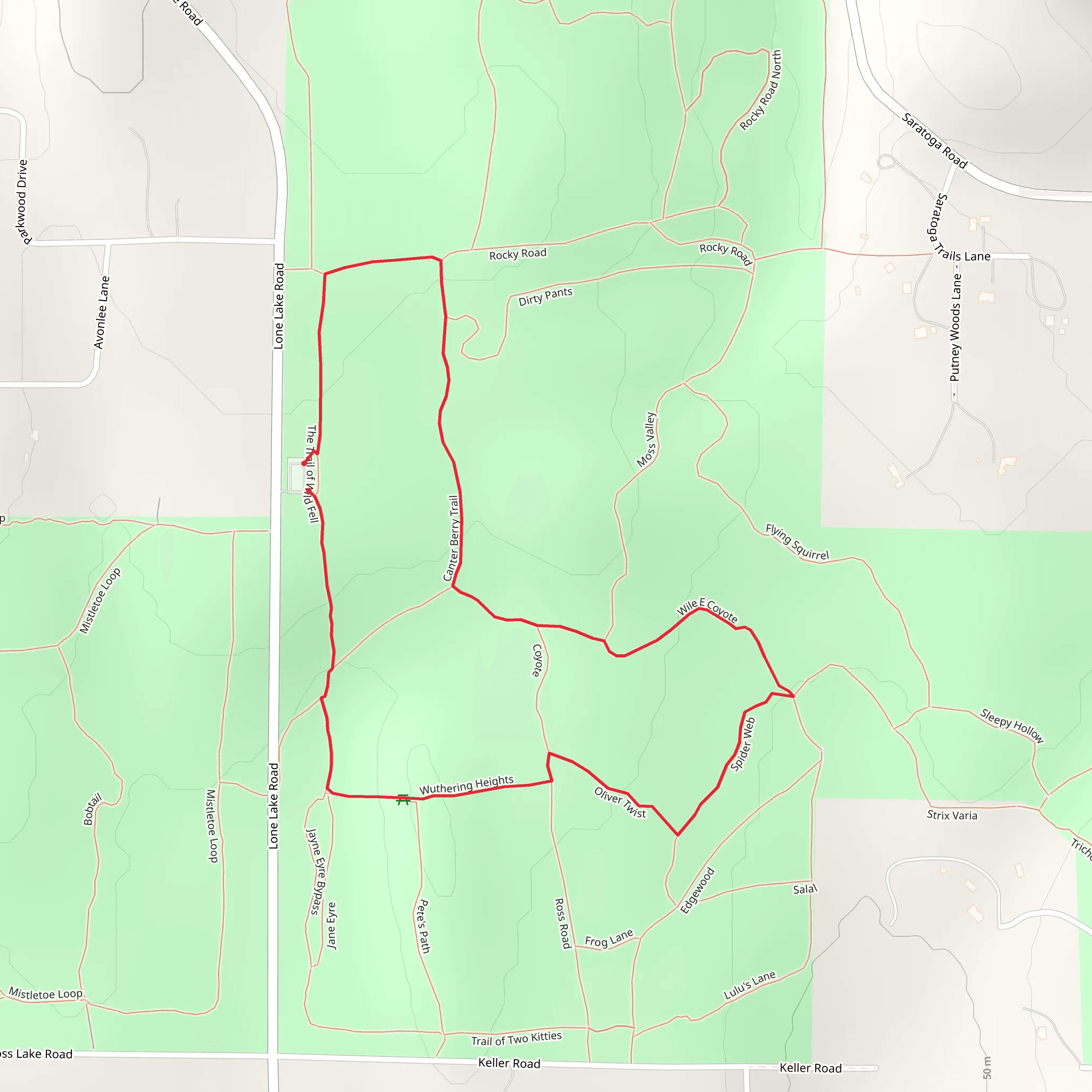 Wuthering Heights and Canter Berry Trail mobile static map