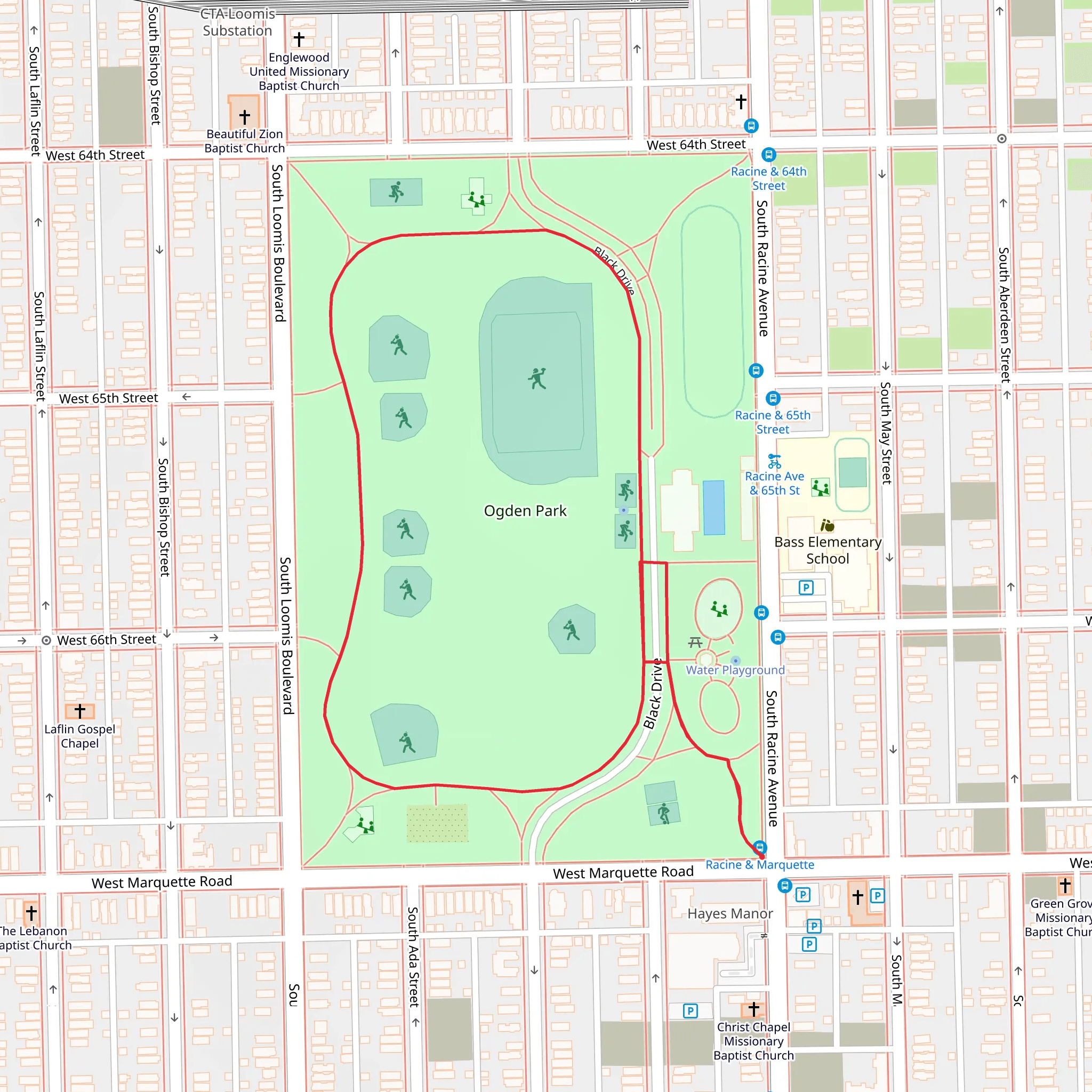 Ogden Park Loop mobile static map