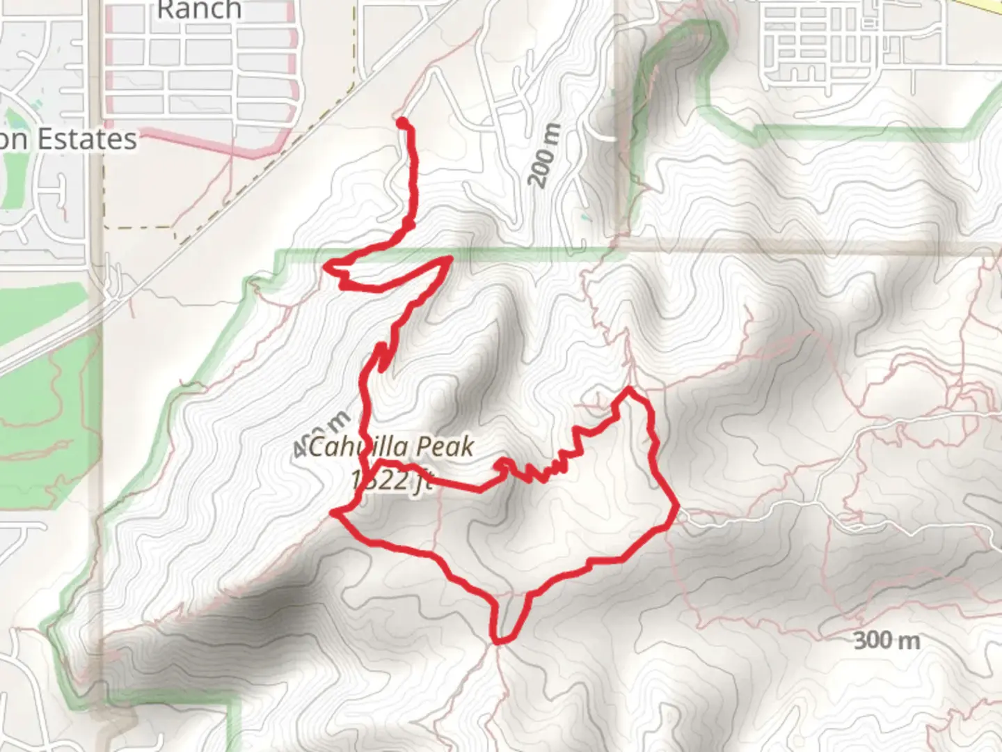 An image depicting the trail Shannon, Garstin and Cahuilla Peak Loop Trail and its surrounding area.