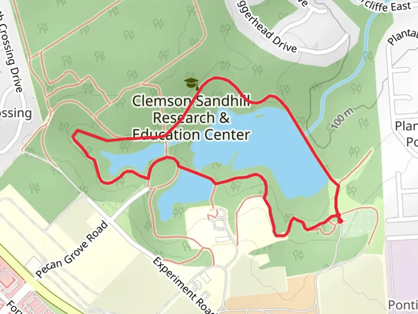 An image depicting the trail Sandy Branch Loop and its surrounding area.