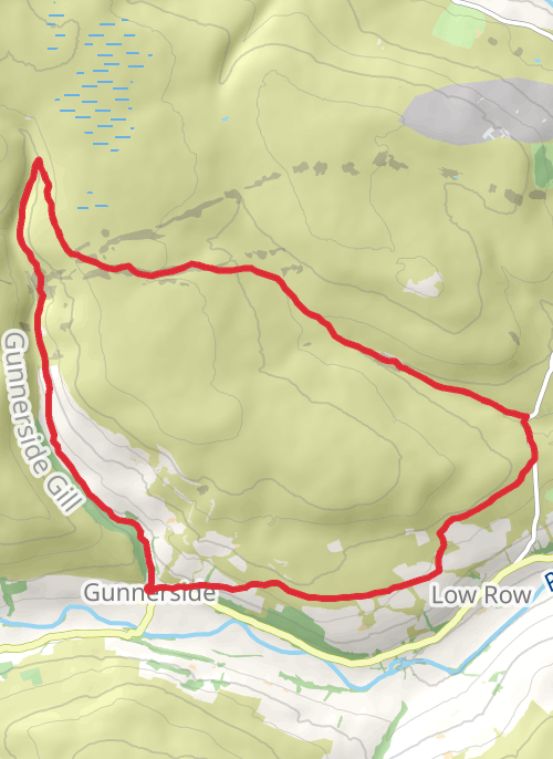 Hike on Gunnerside and Surrender Bridge mobile static map