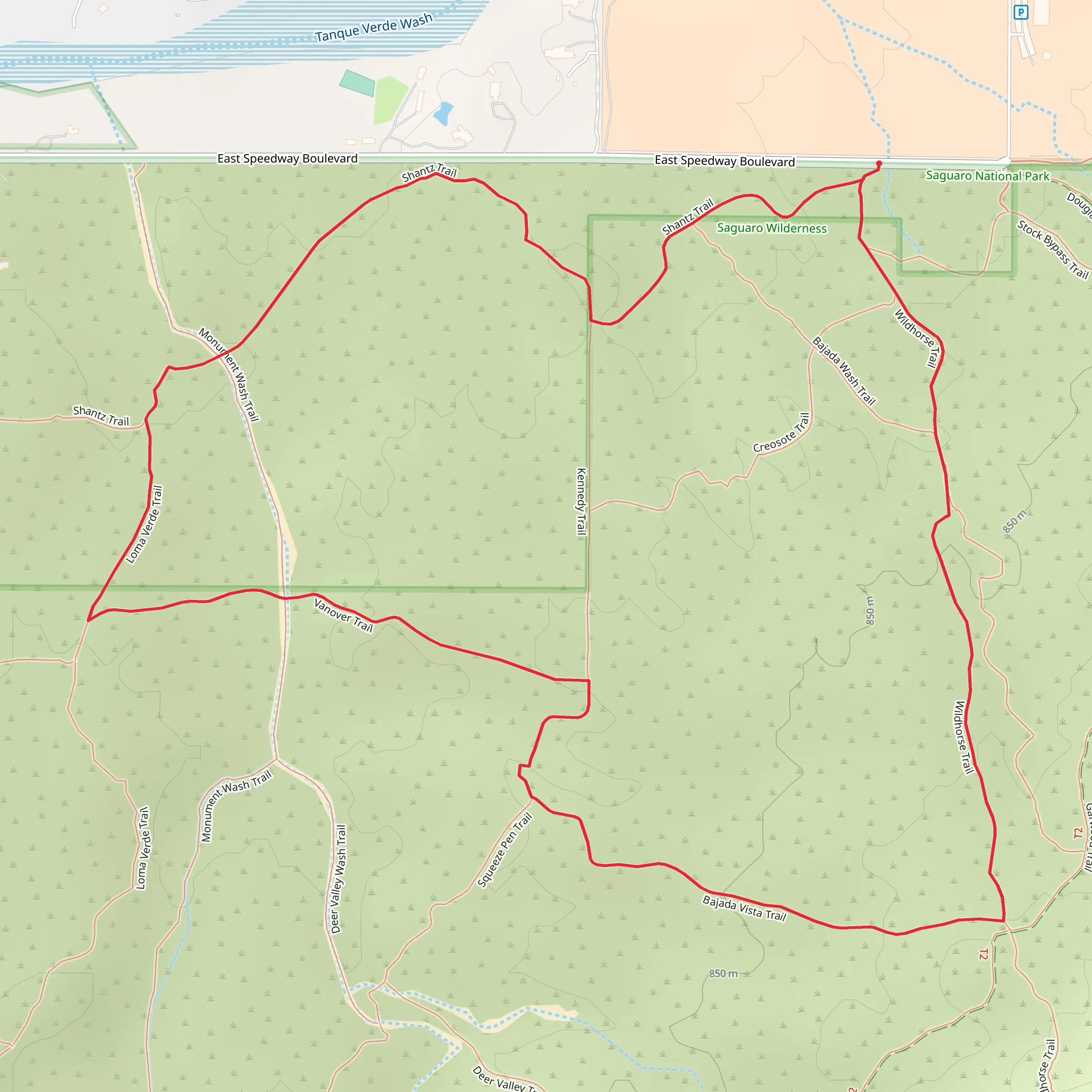 Shantz, Vanover and WildHorse Loop Trail mobile static map
