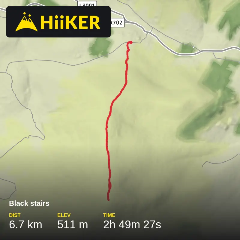 A map preview of the recording Black stairs.