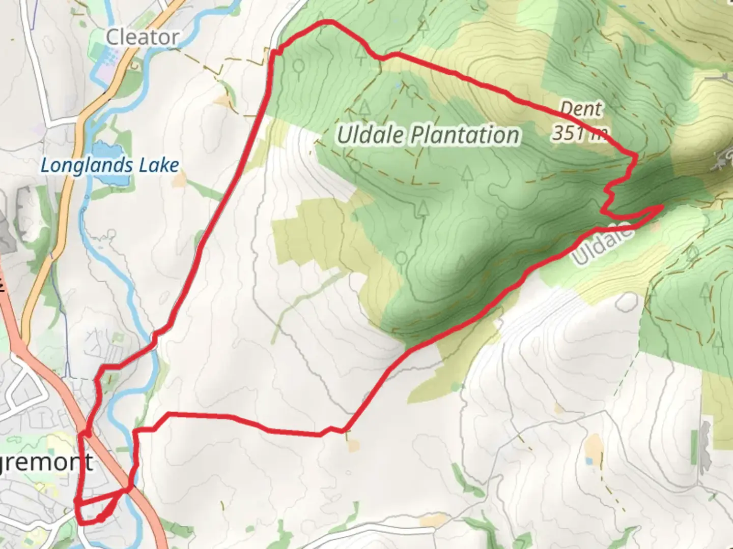 An image depicting the trail Dent and Black How Walk and its surrounding area.