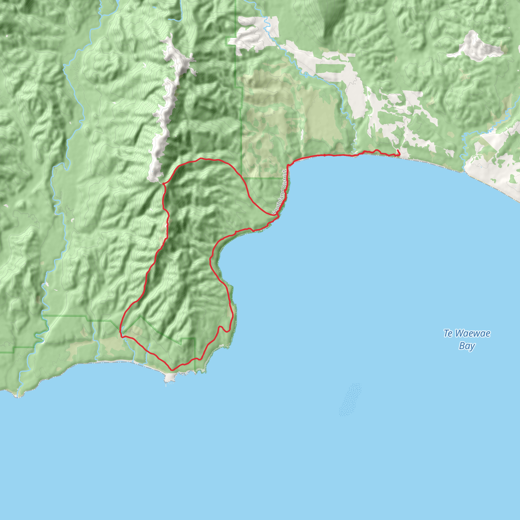 Hump Ridge Track mobile static map