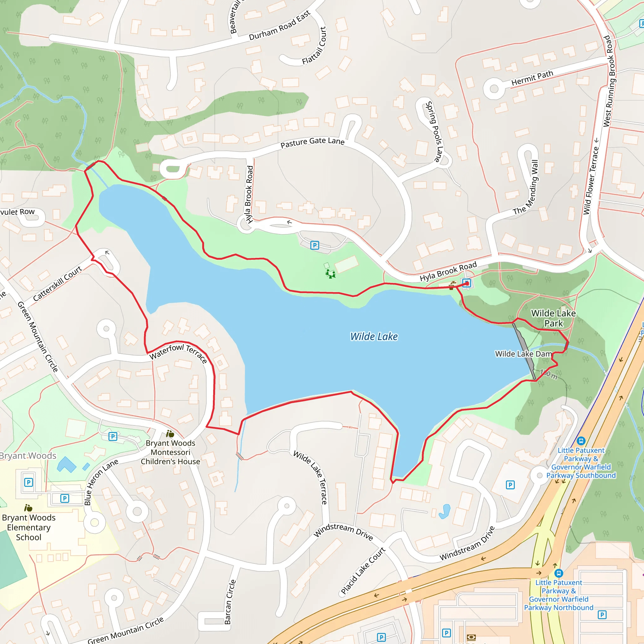 Wilde Lake Loop mobile static map