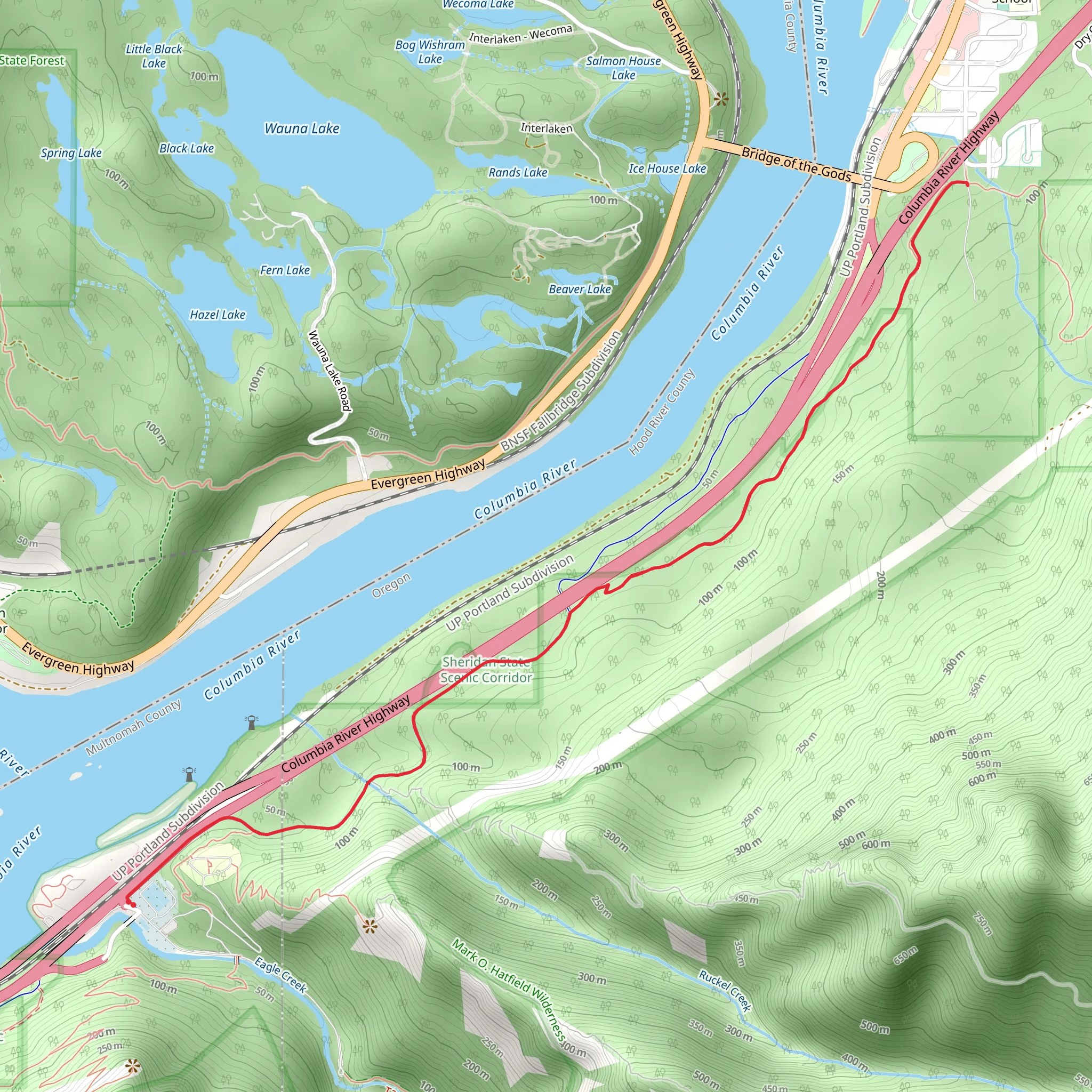 Gorge Trail via PCT mobile static map