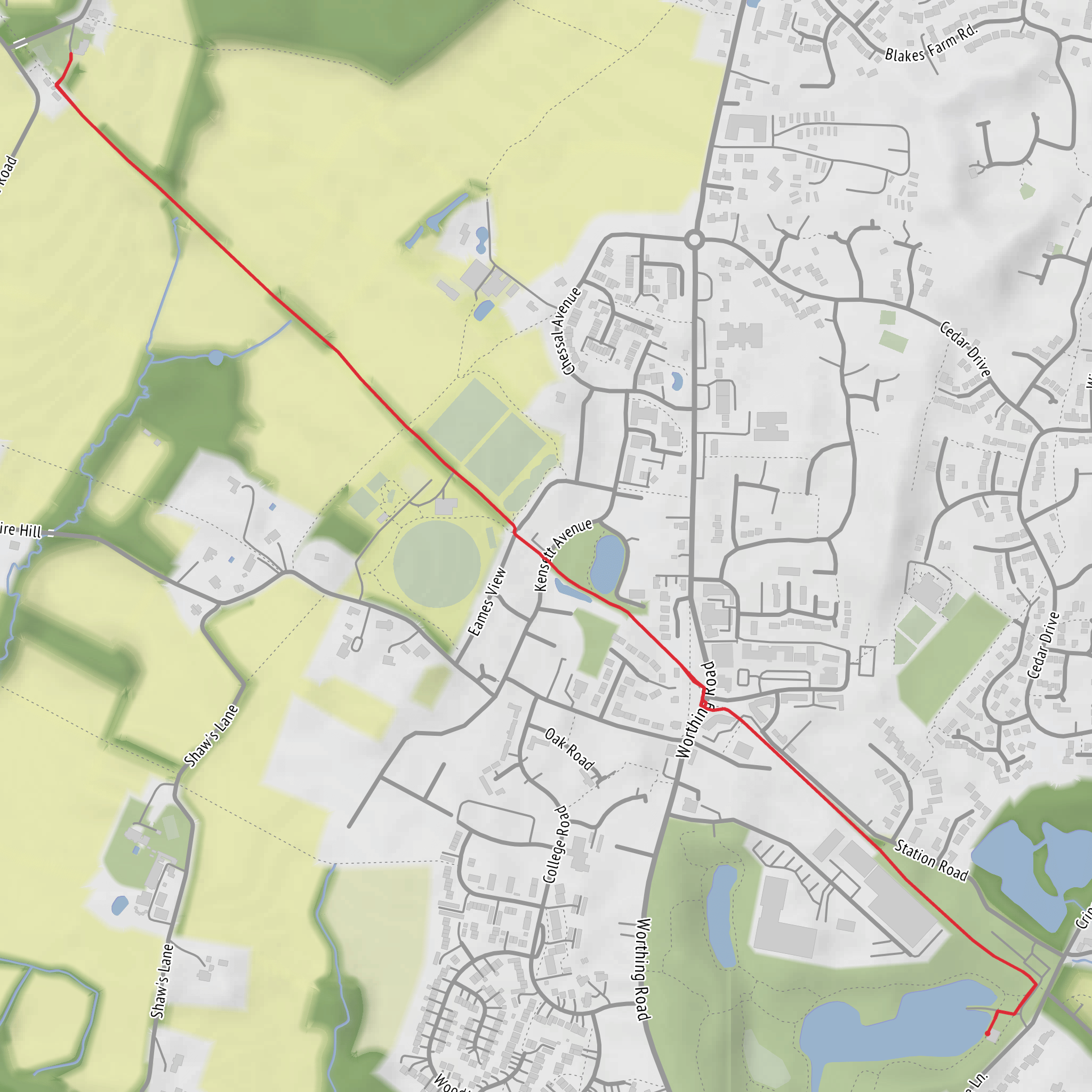 Hike from Southwater to The Bax Castle mobile static map