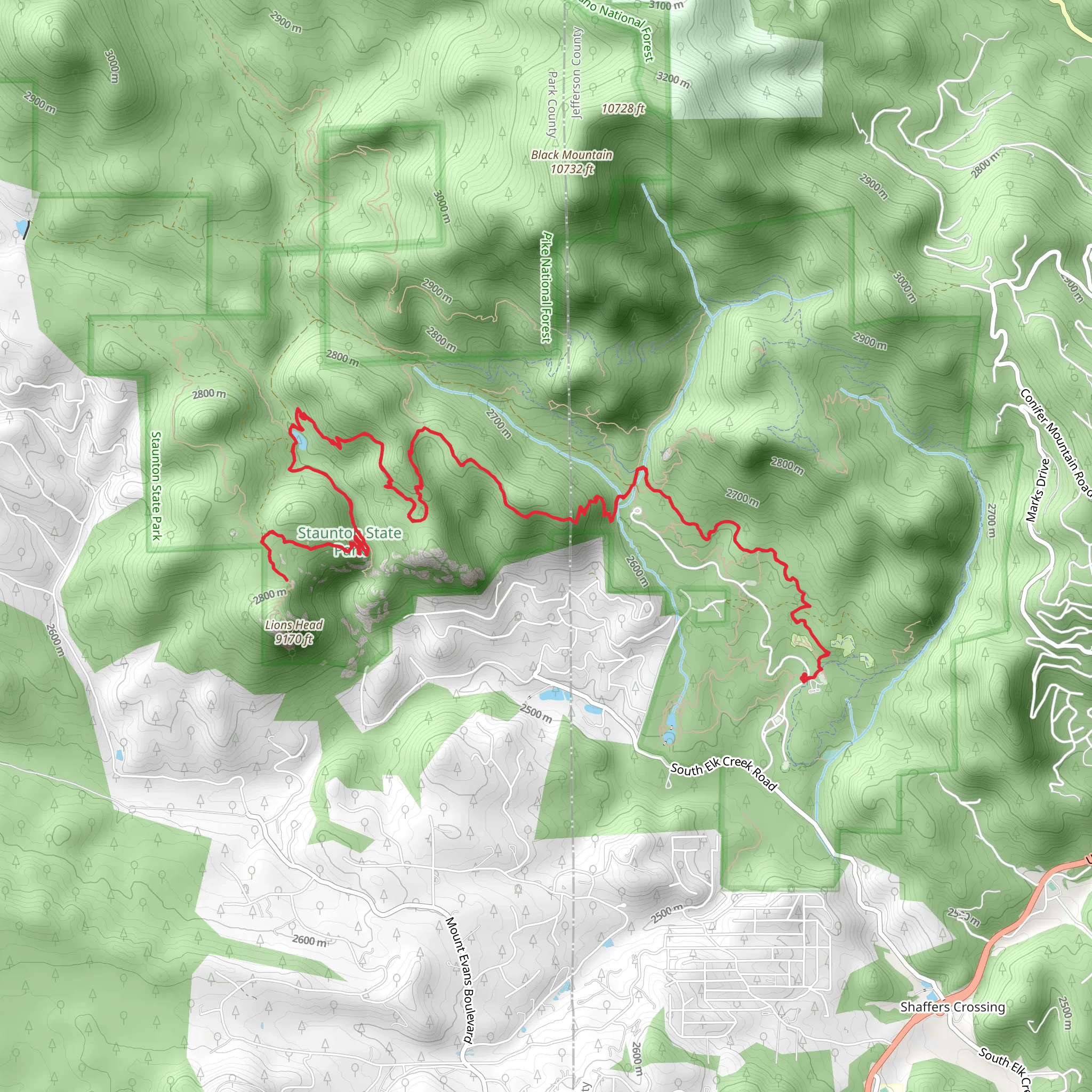Staunton Ranch - Scout Line - Marmot Passage - Chimney Rock Trail mobile static map