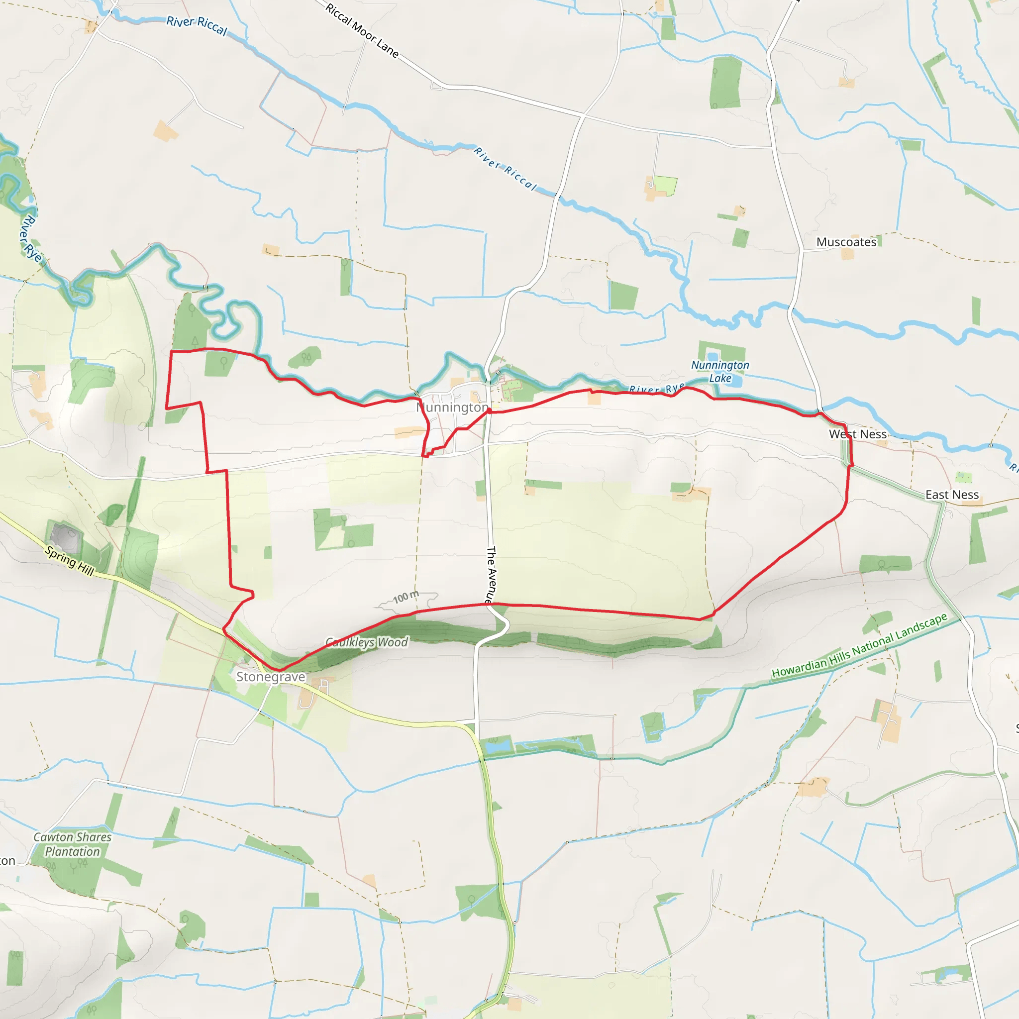 Nunnington Village Loop mobile static map