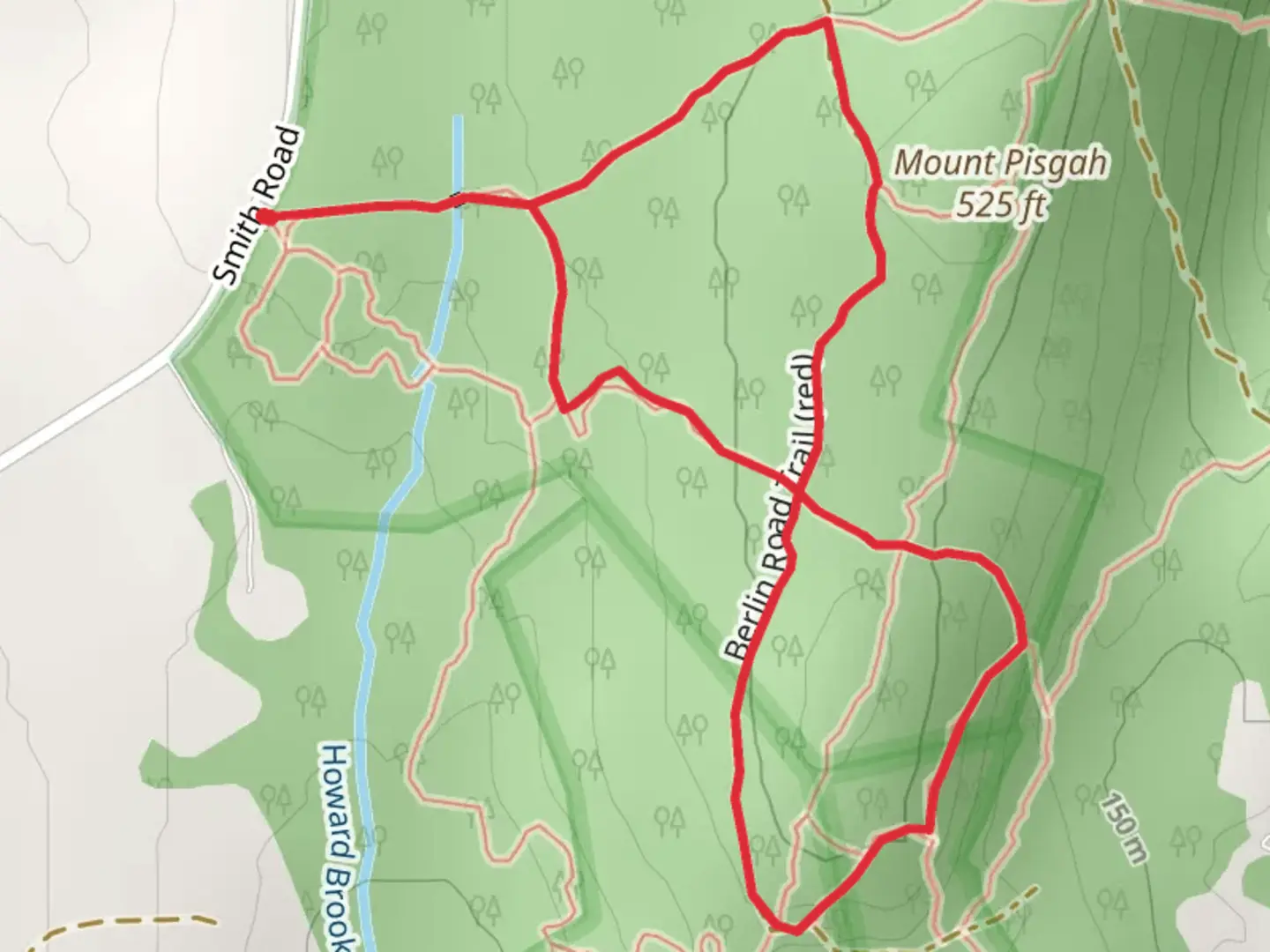 An image depicting the trail South Overlook and Mentzner Loop Trail and its surrounding area.