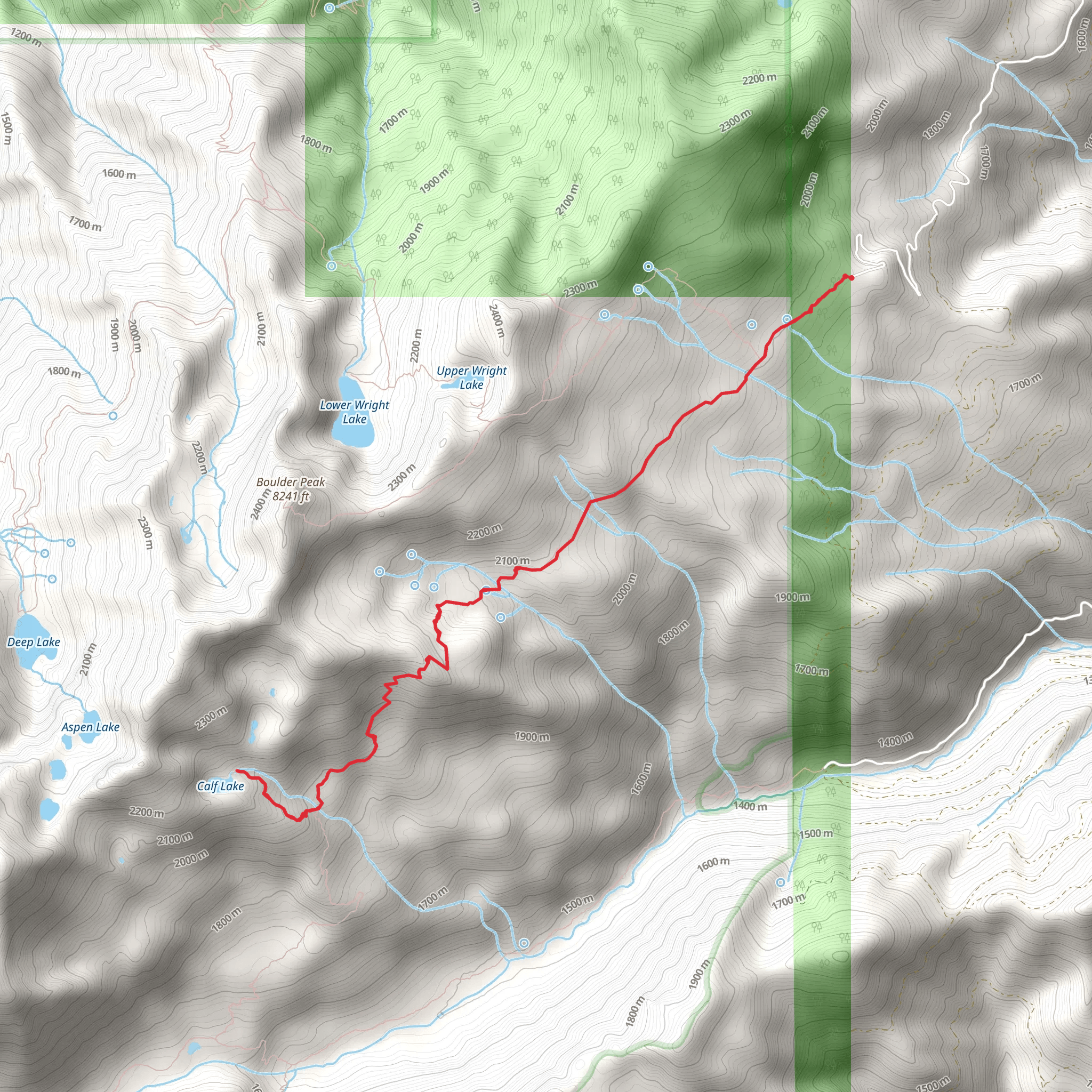 Calf Lake via Big Meadow Trail mobile static map