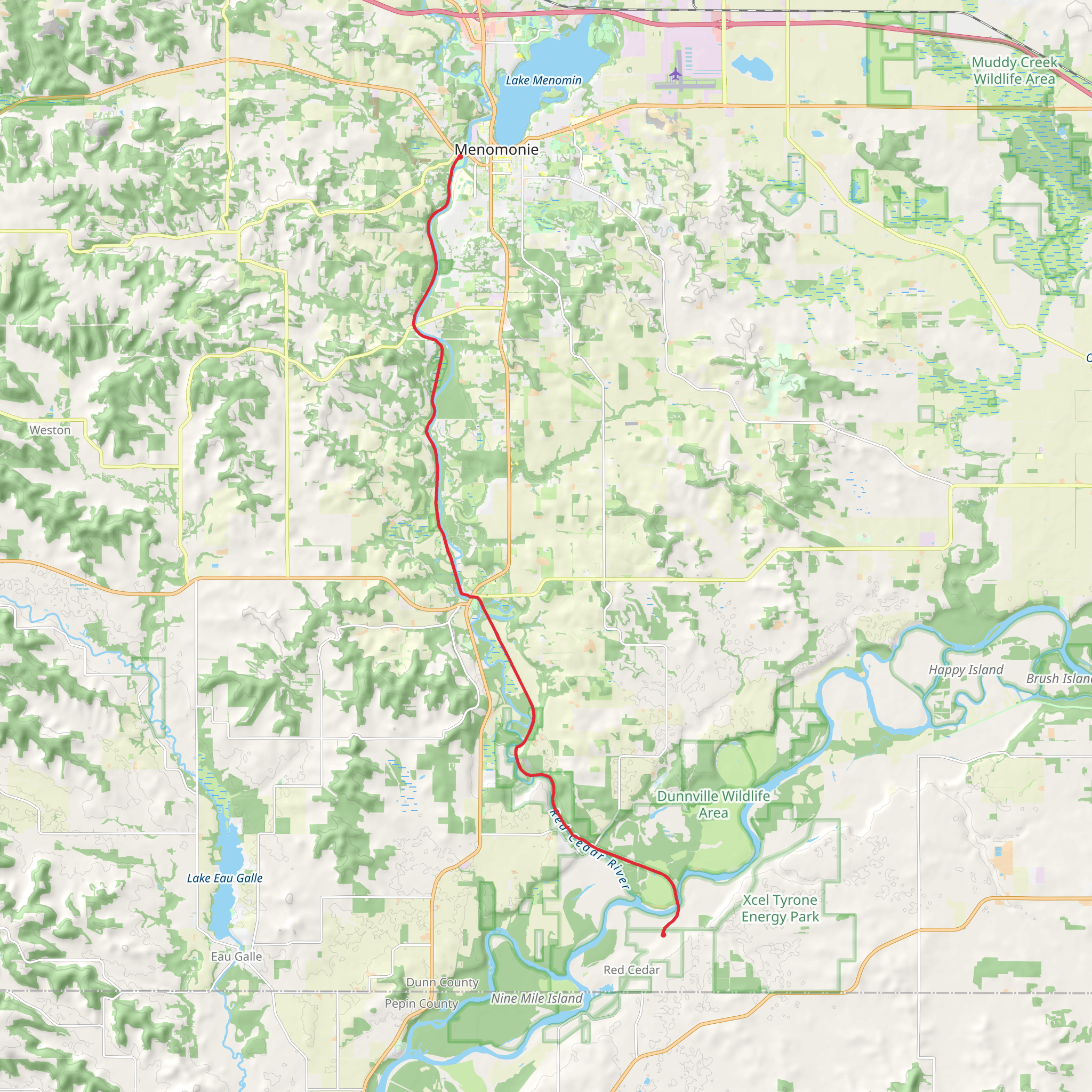 Red Cedar State Trail mobile static map