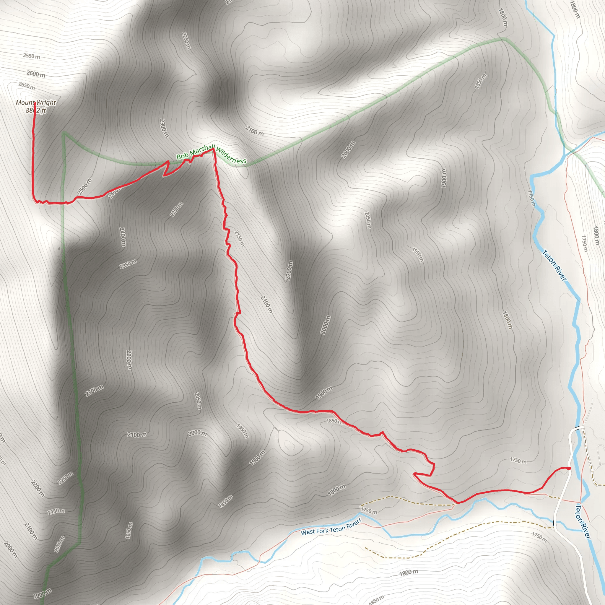 Mount Wright Trail mobile static map