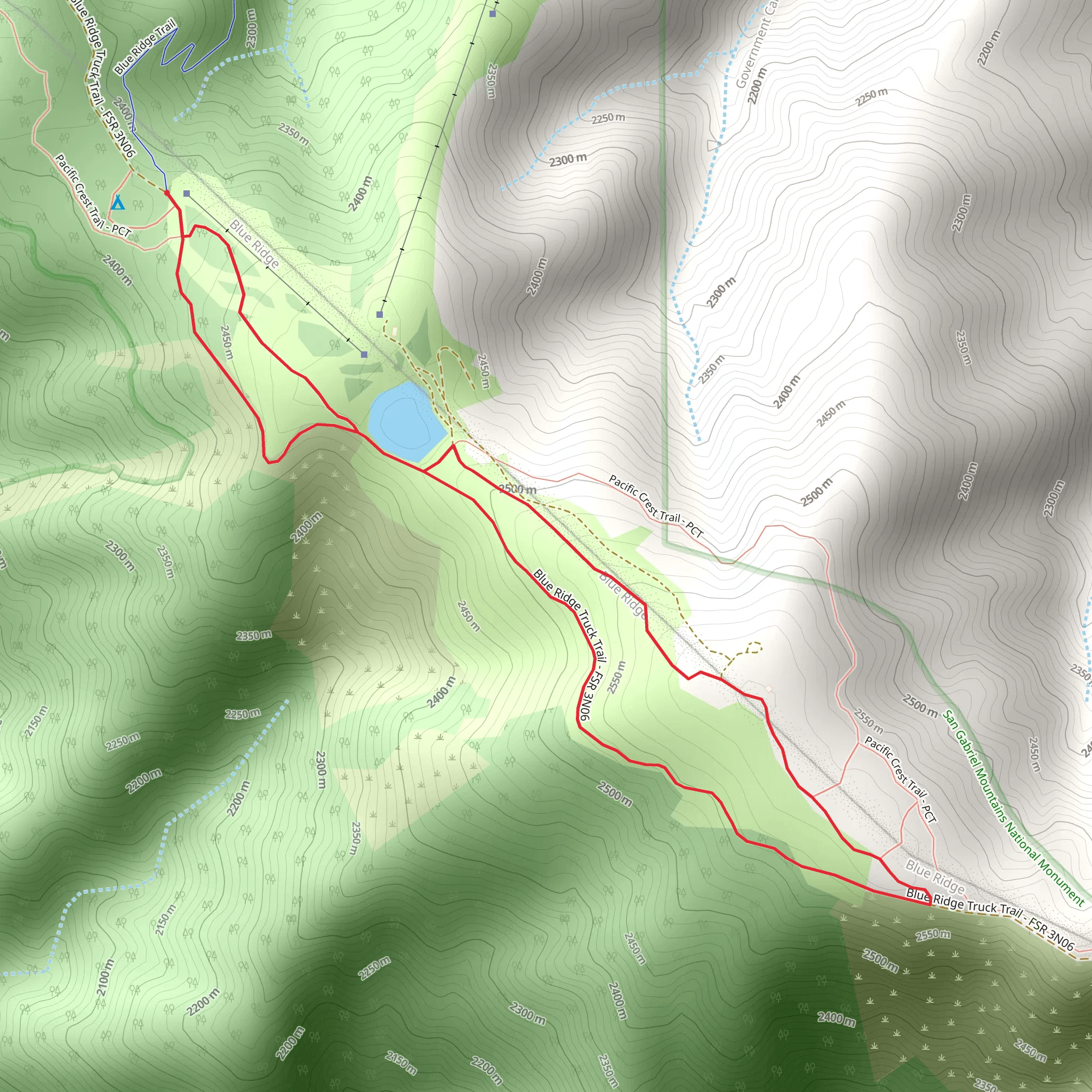 Pacific Crest and Blue Ridge Truck Loop Trail mobile static map