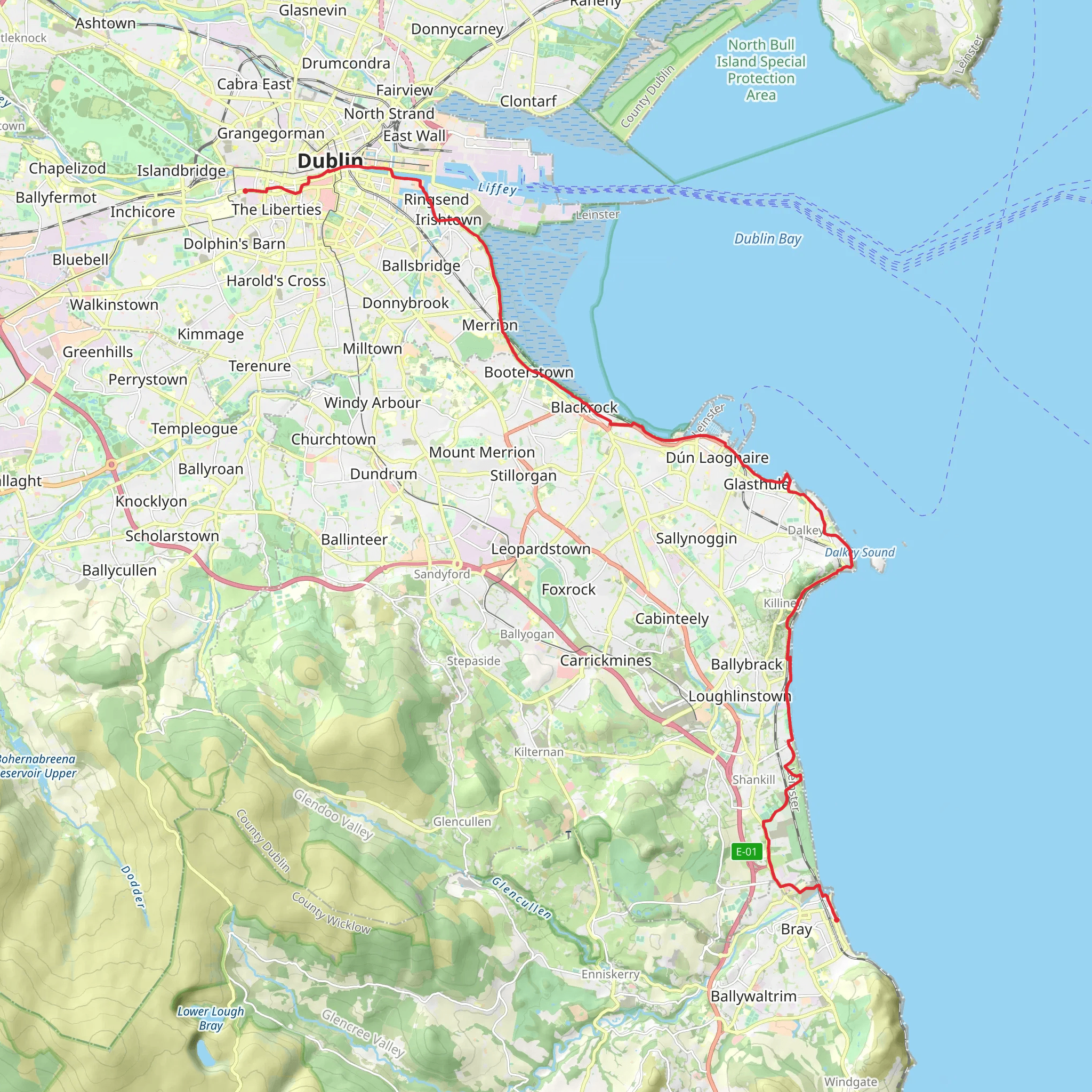 Bray Coastal Camino mobile static map