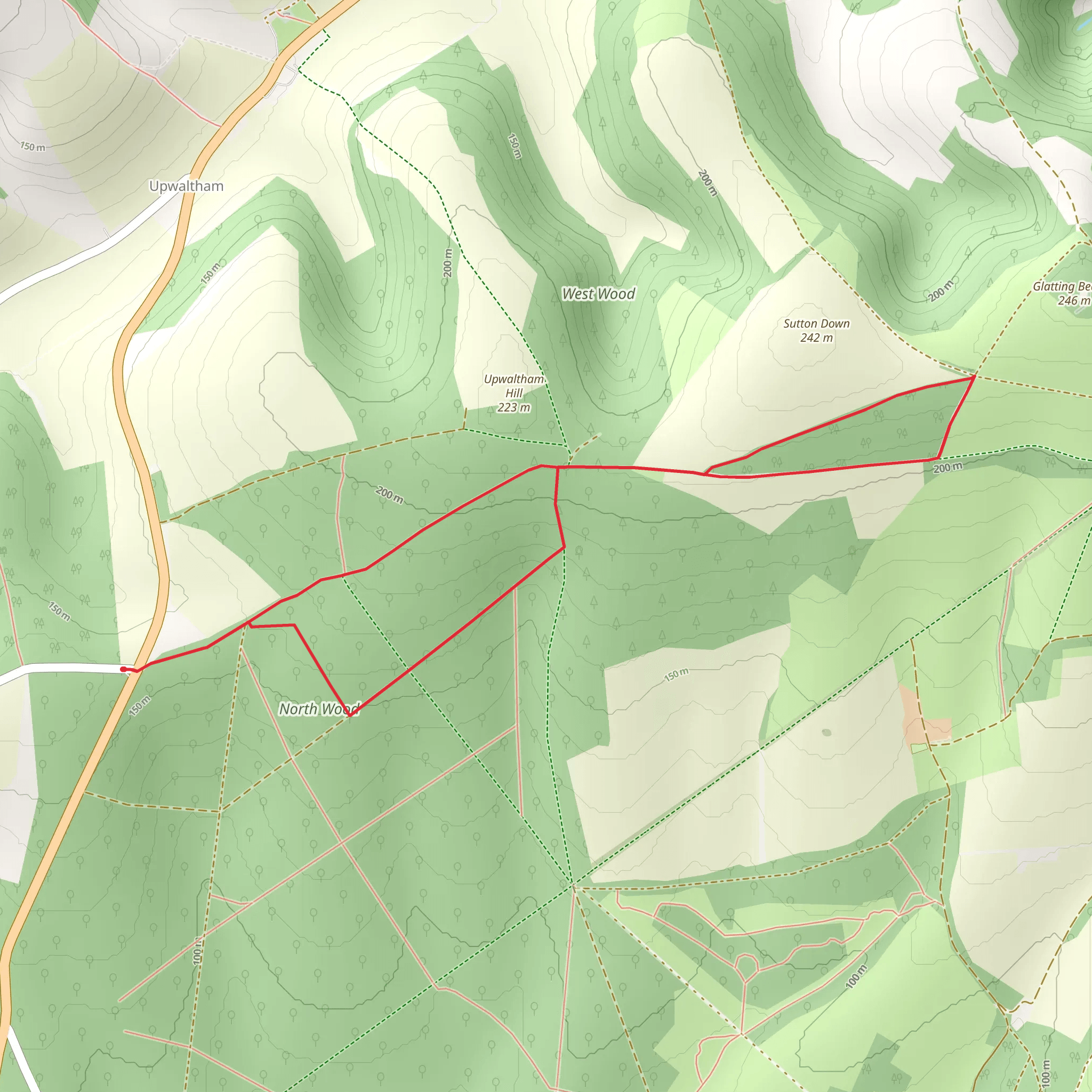 North Wood and Burton Down Loop mobile static map