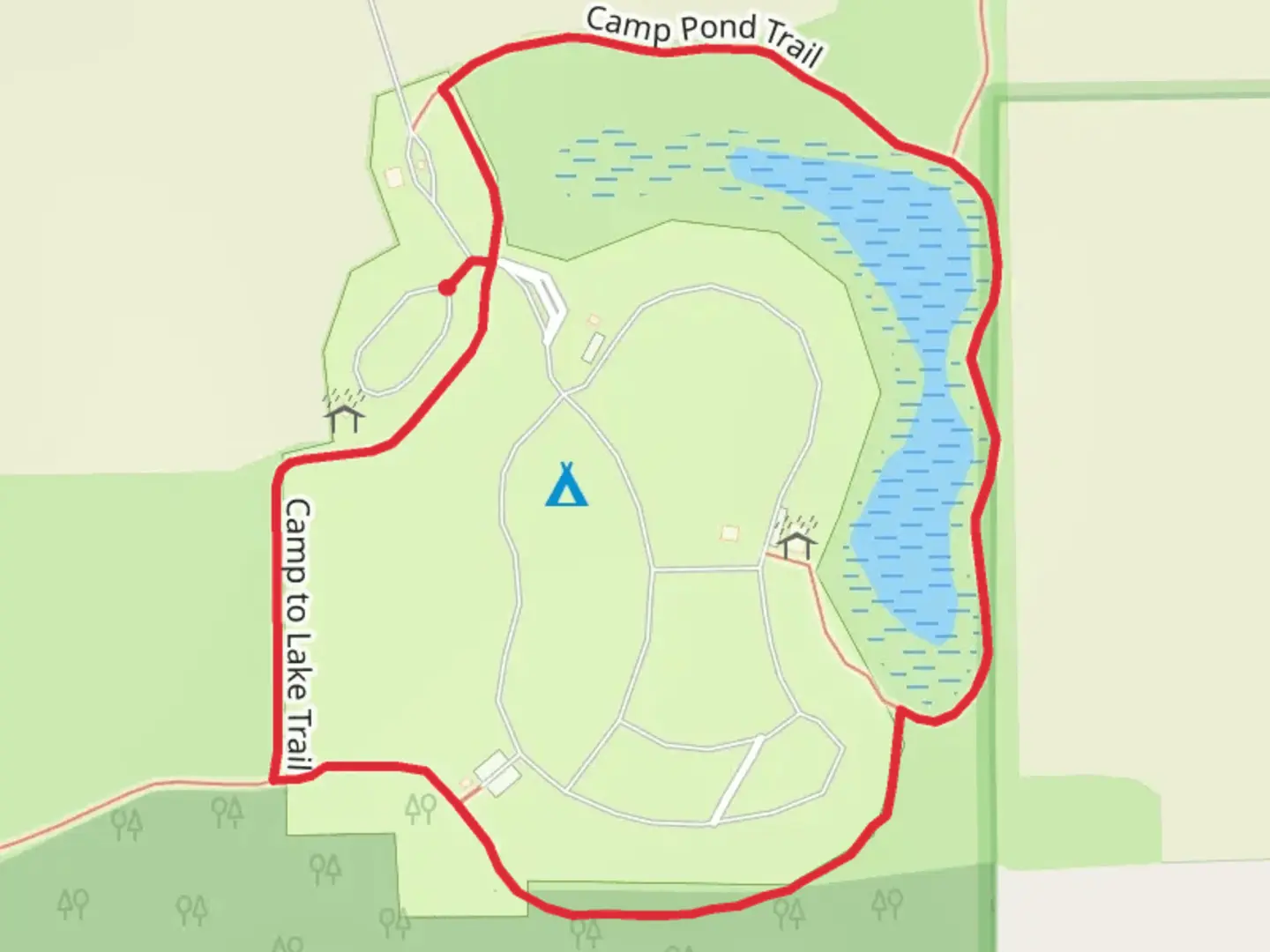 An image depicting the trail Big Rock Campground Loop and its surrounding area.