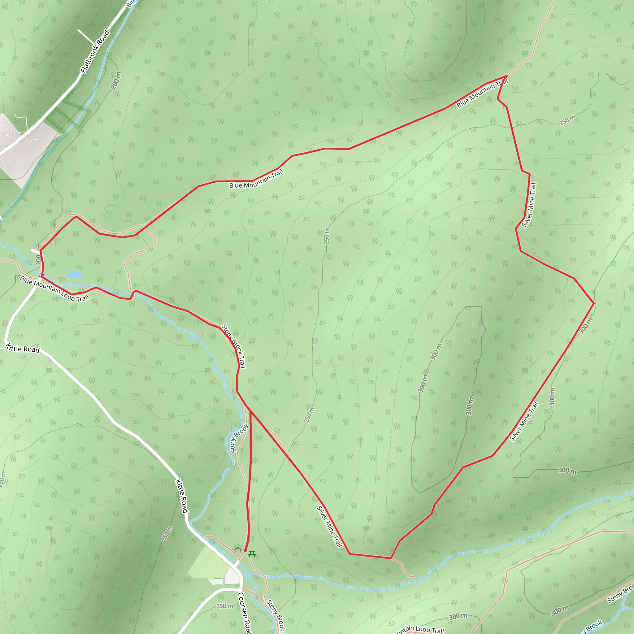 Silver Mine, Blue Mountain and Stony Brook Loop Trail mobile static map