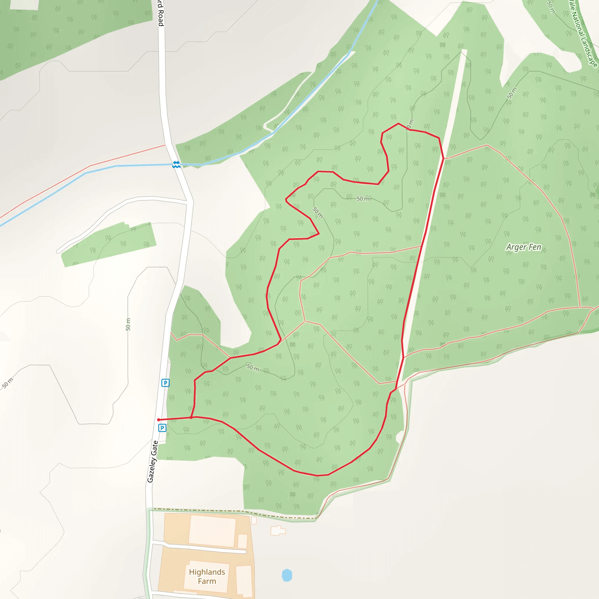Arger Fen Short Loop mobile static map