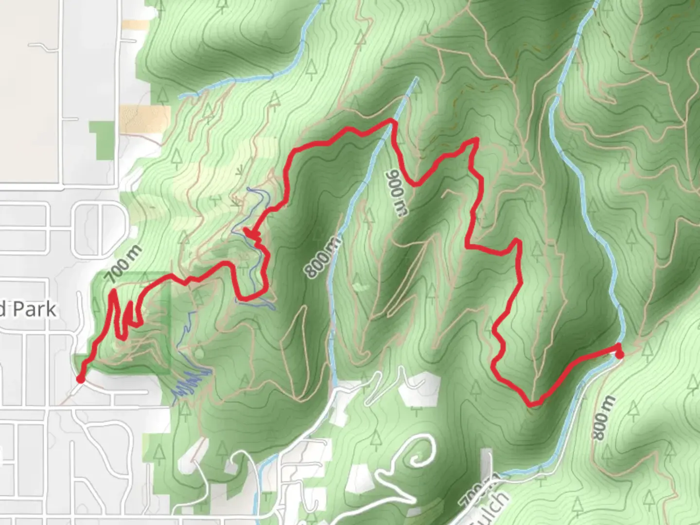 An image depicting the trail Trail 3, Trail A and Canfield Mountain Park Loop and its surrounding area.