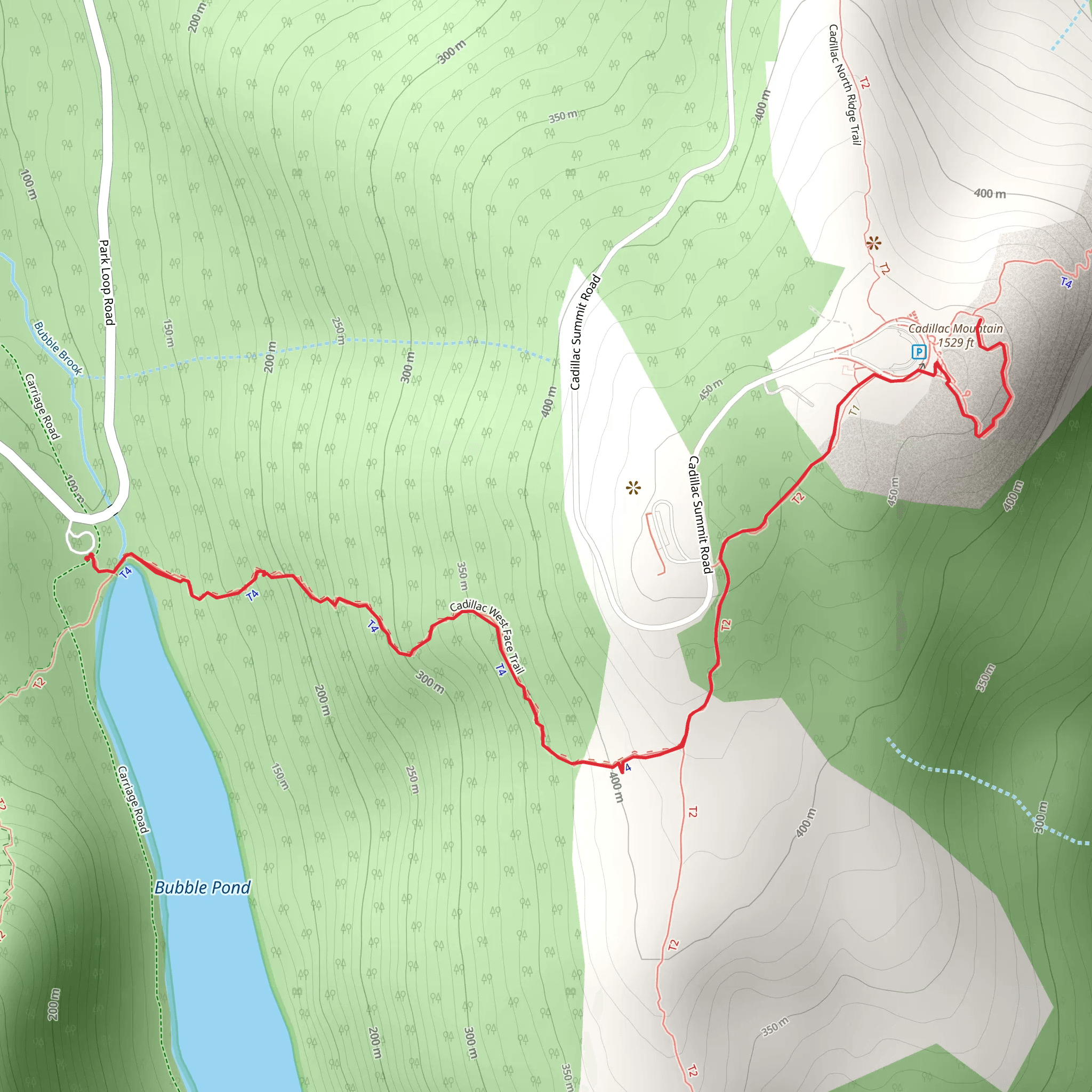 Cadillac Mountain from Bubble Brook mobile static map