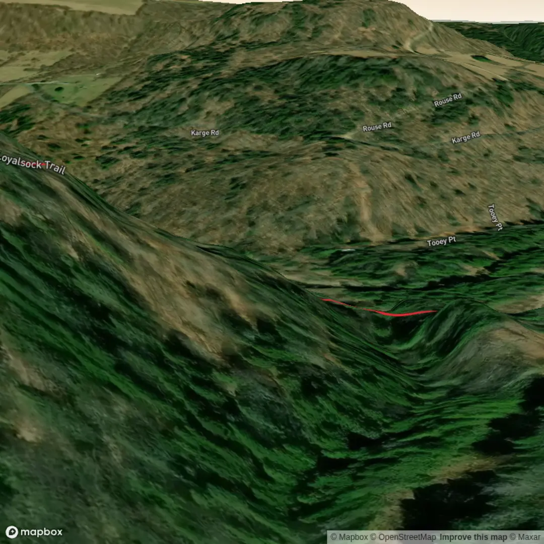 An image depicting the trail Dutchman Falls and its surrounding area.