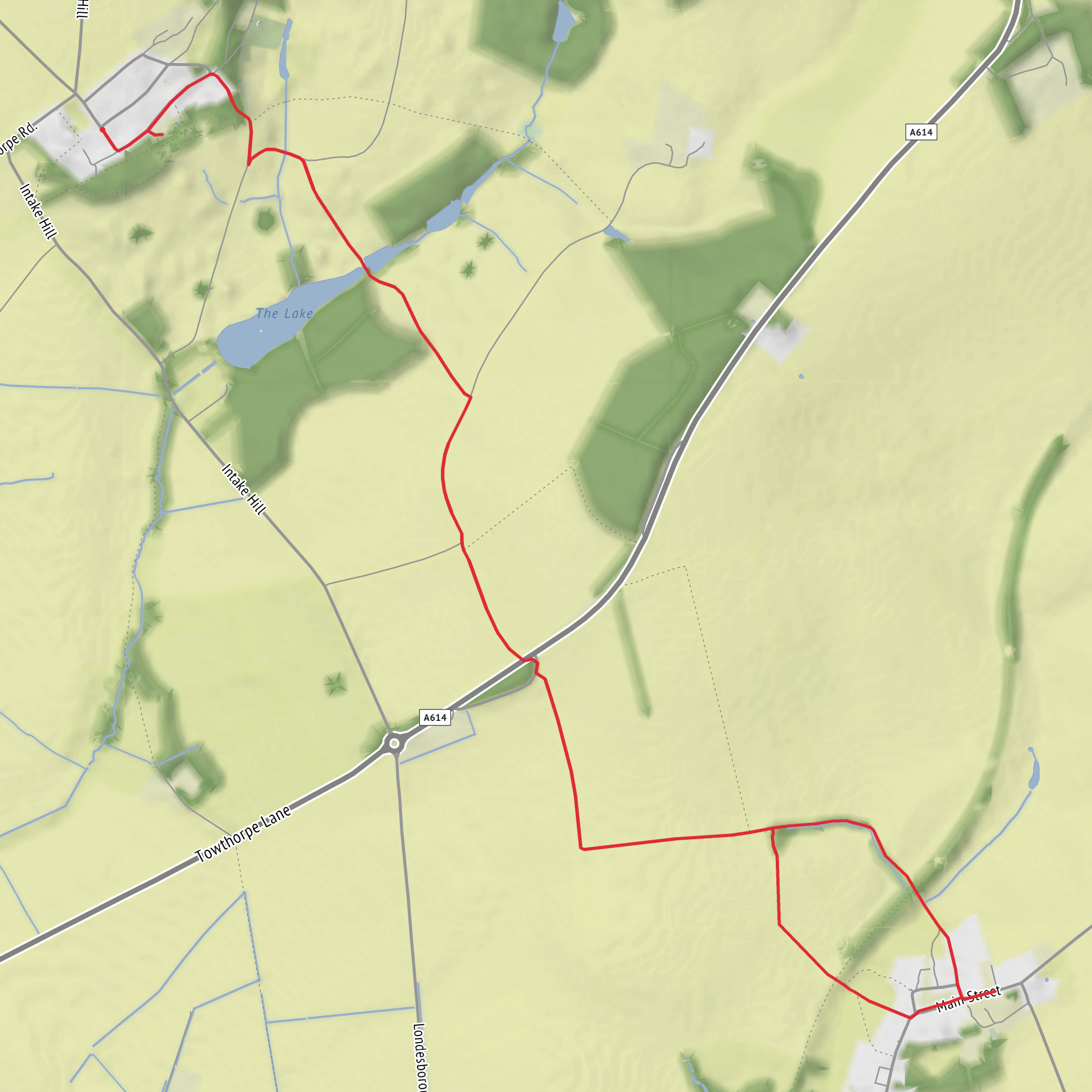 Hike from Londesborough mobile static map