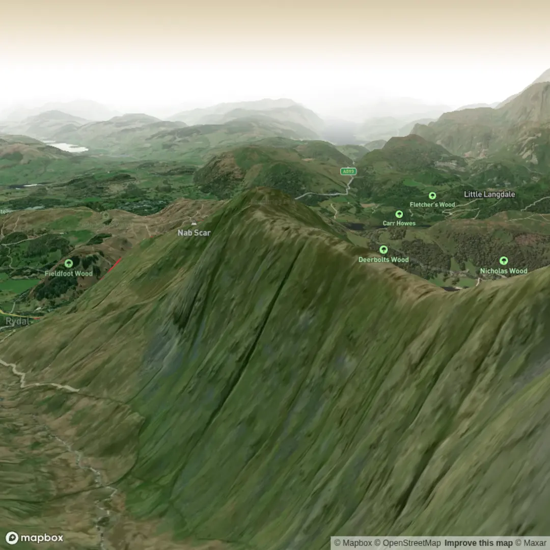 An image depicting the trail Hike from Grasmere - Forest Side and its surrounding area.