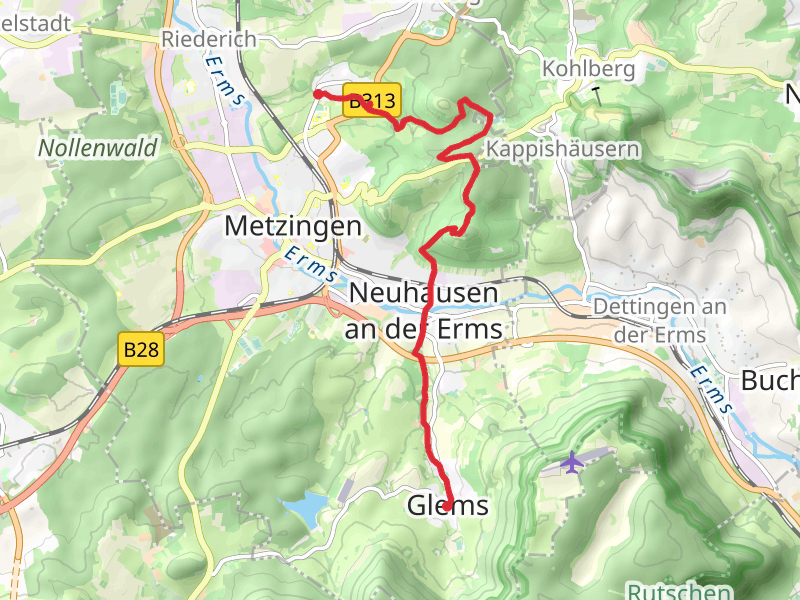 Neugreuth to Glems Walk via Hofbuhl