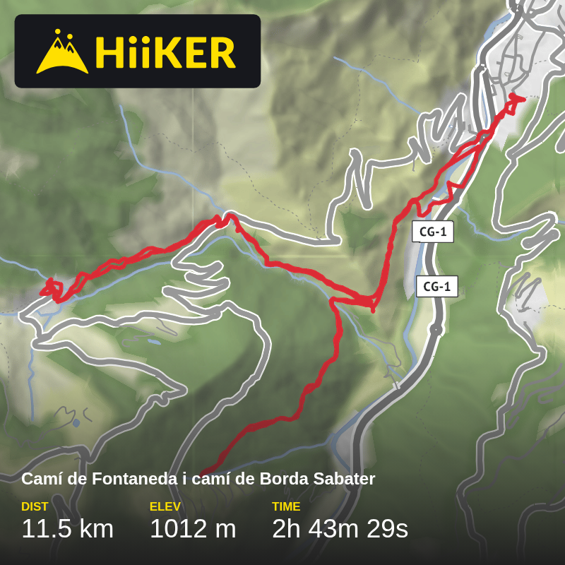 A map preview of the recording  Camí de Fontaneda i camí de Borda Sabater .
