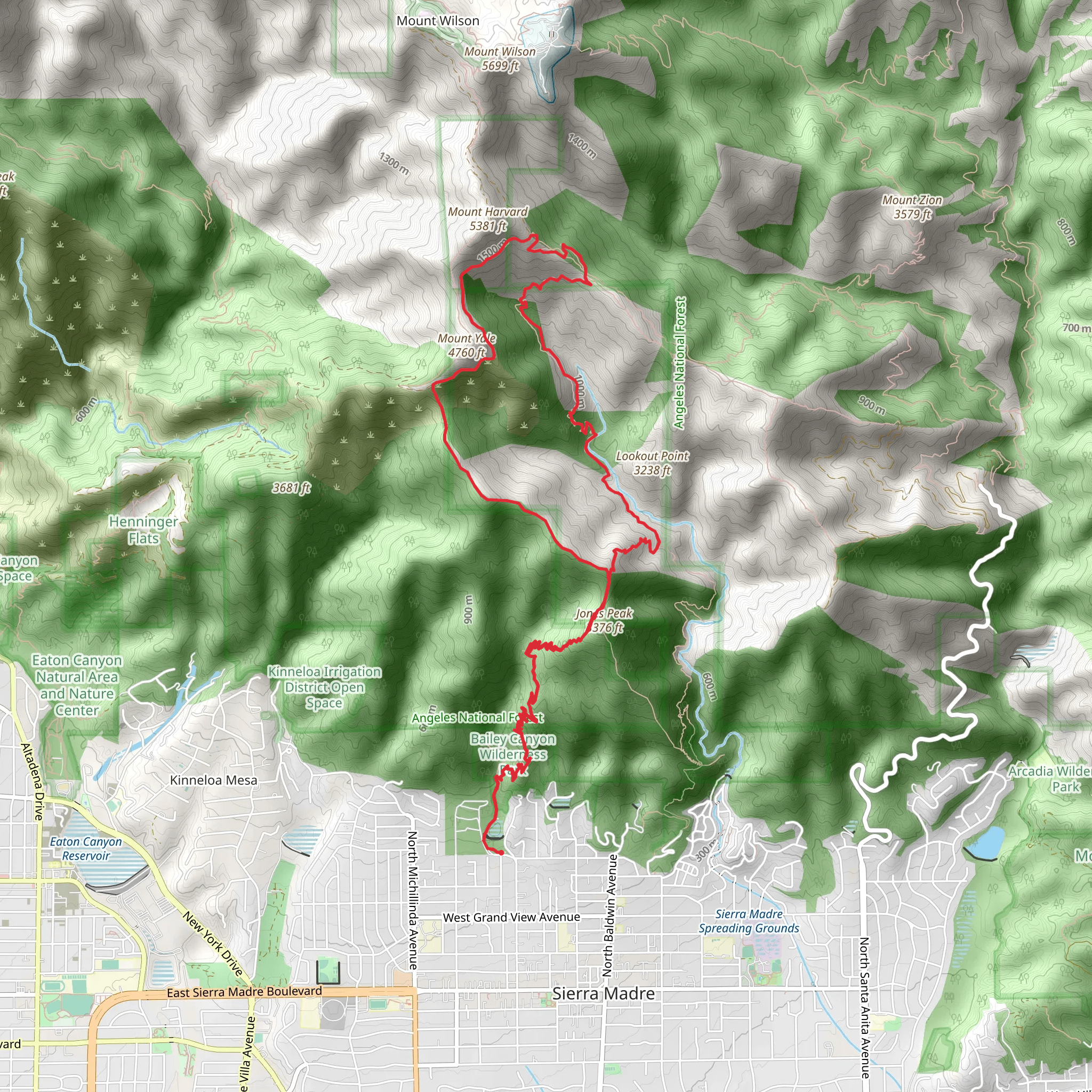 Jones Peak - Mount Yale Loop mobile static map