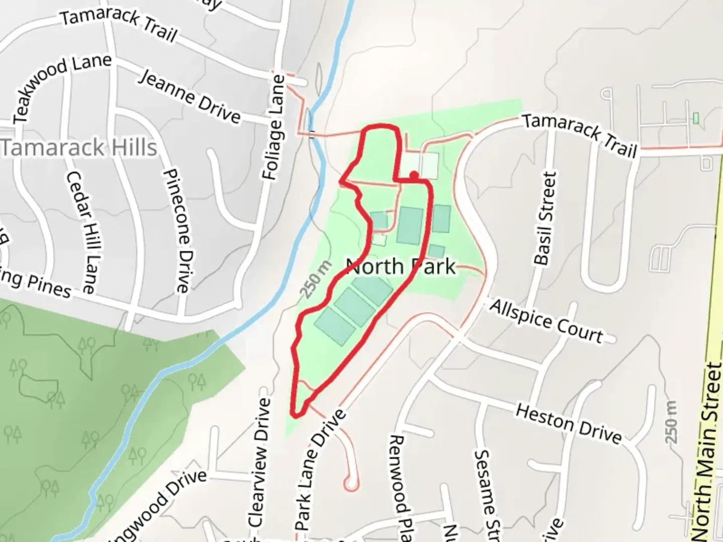 An image depicting the trail North Park Loop and its surrounding area.