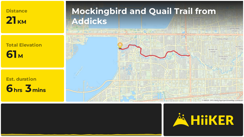 Mockingbird and Quail Trail from Addicks | Harris County | Texas