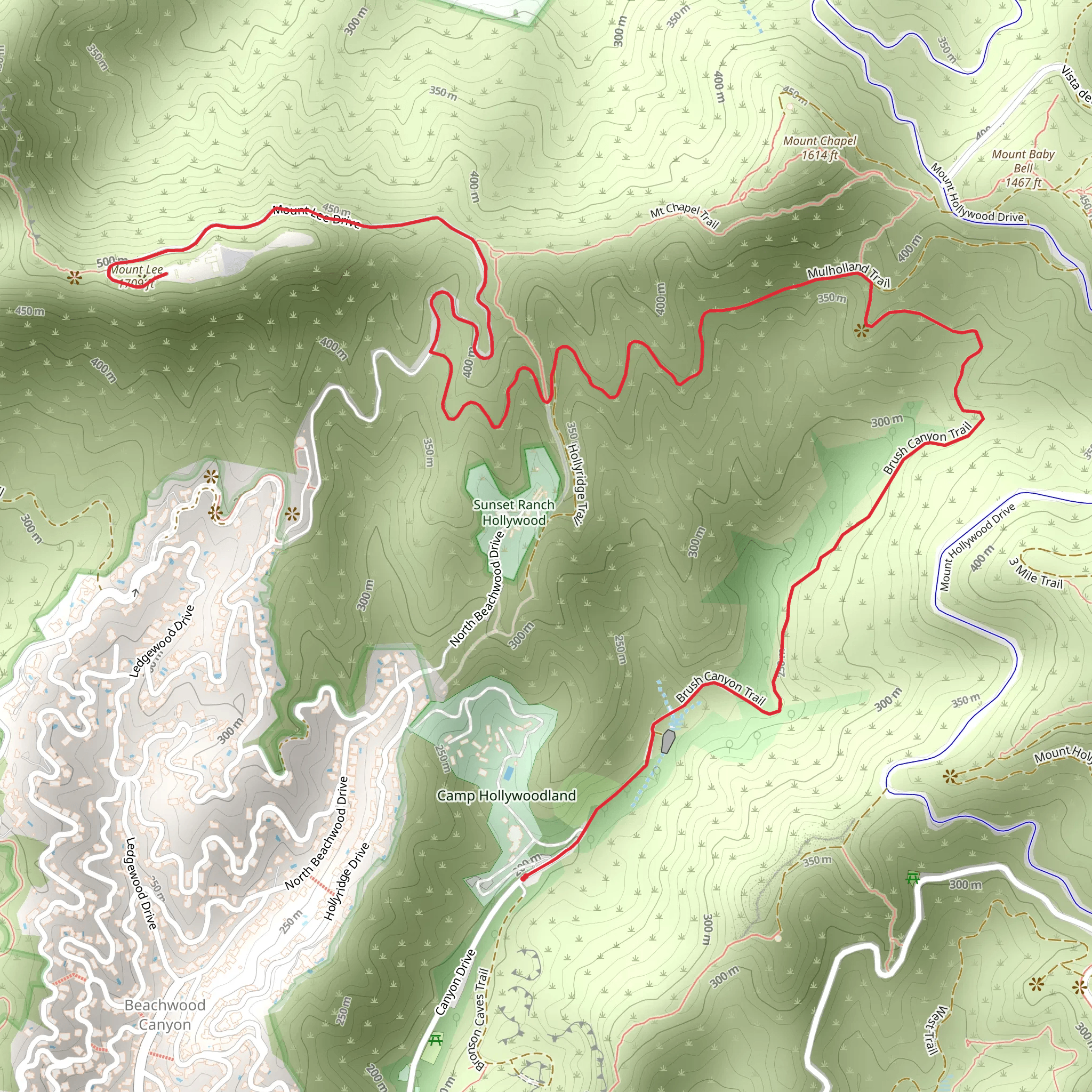 Mount Lee mobile static map