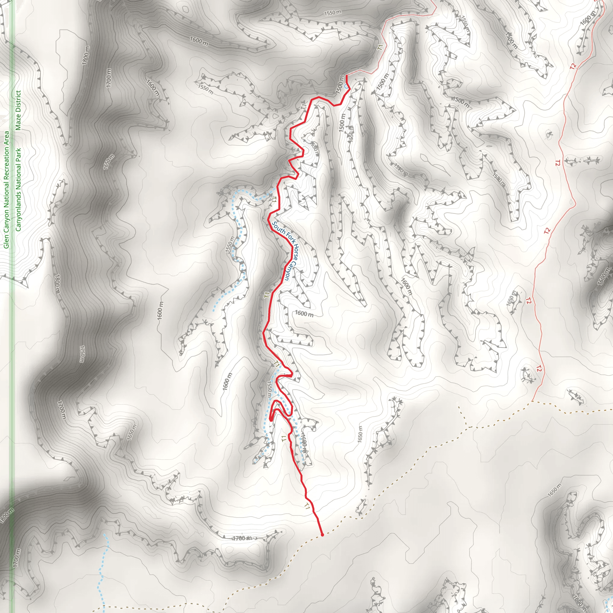 Upper South Fork Trail mobile static map