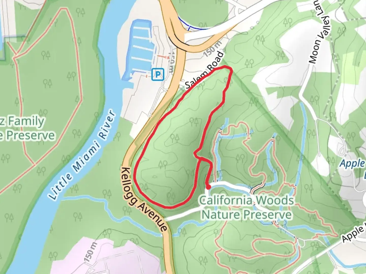 An image depicting the trail Junction Trail -J and its surrounding area.