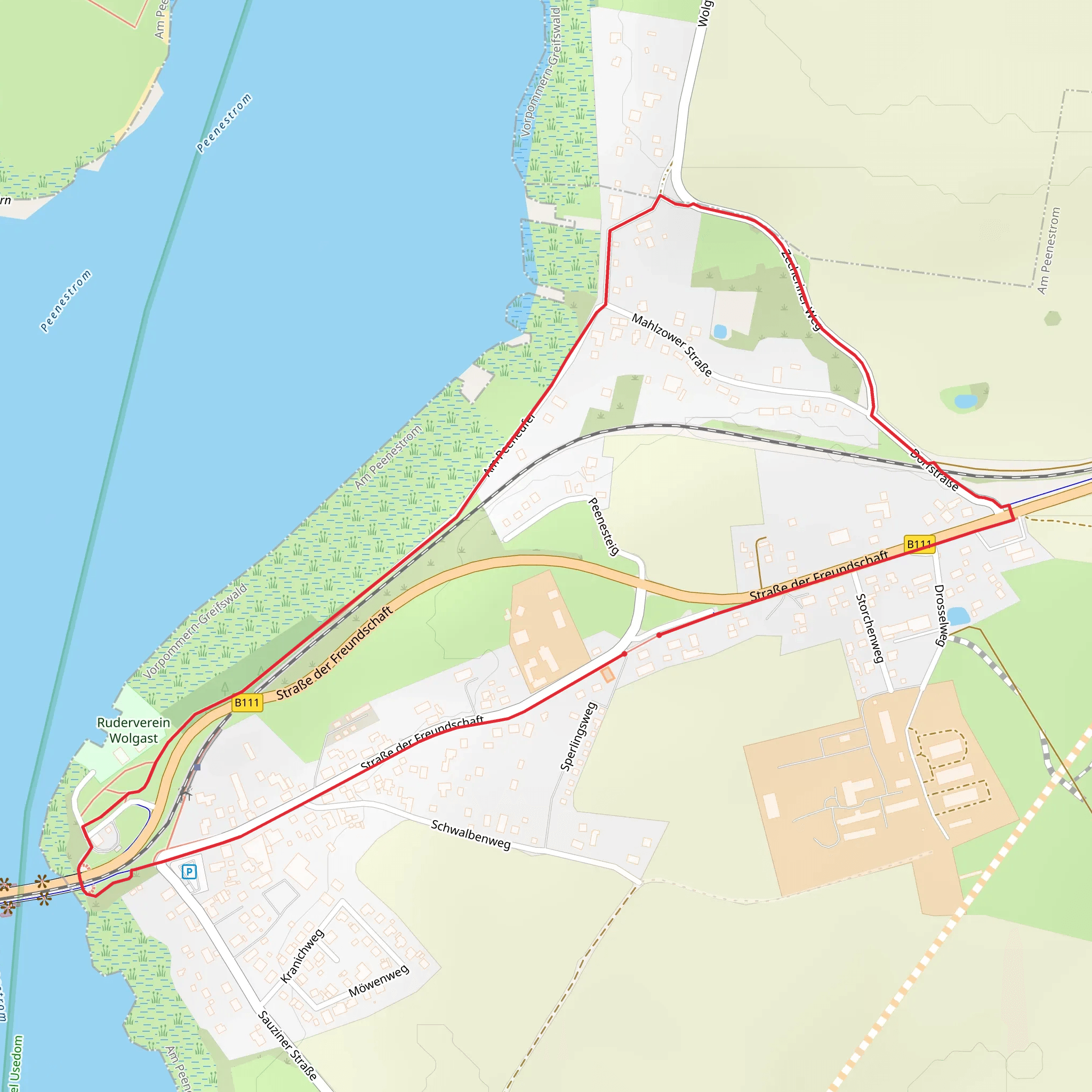 Mahlzow and Am Peeneufer Loop mobile static map