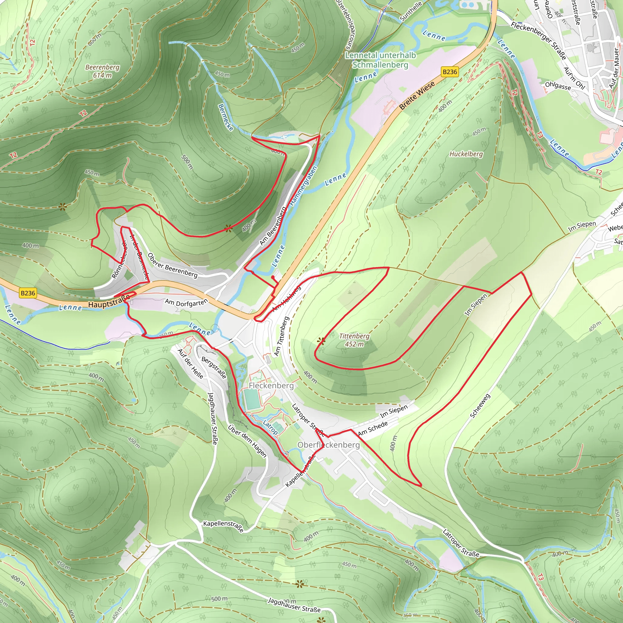 Eilhelm Muenker Weg and Lennetalweg Loop mobile static map