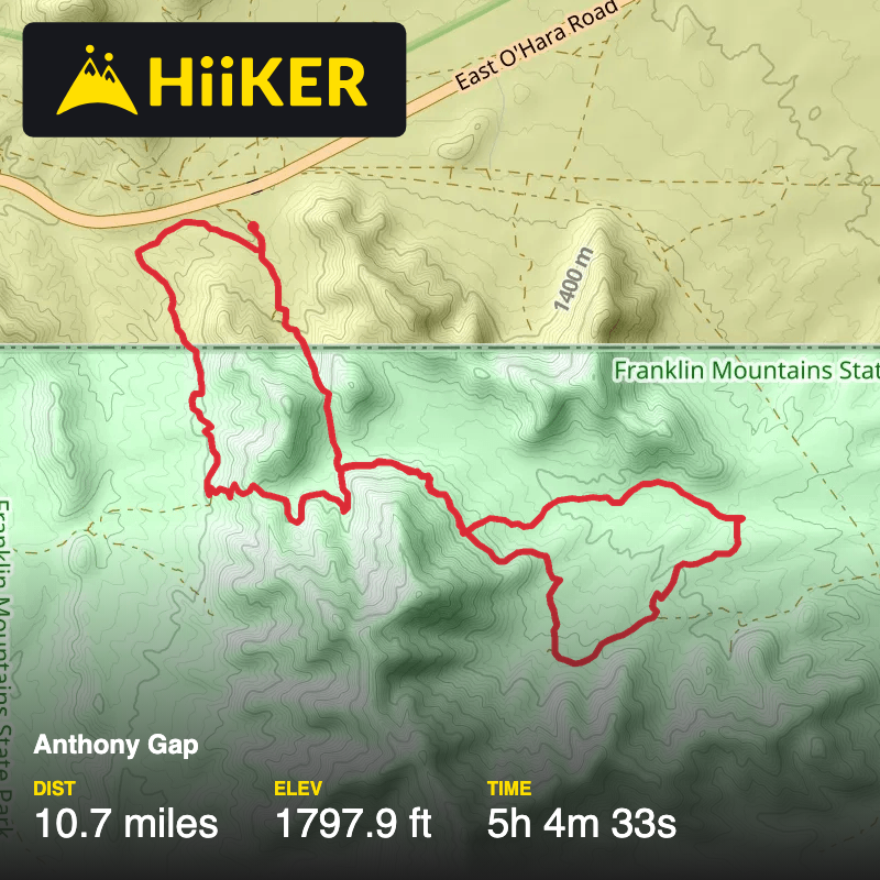 A map preview of the recording Anthony Gap.