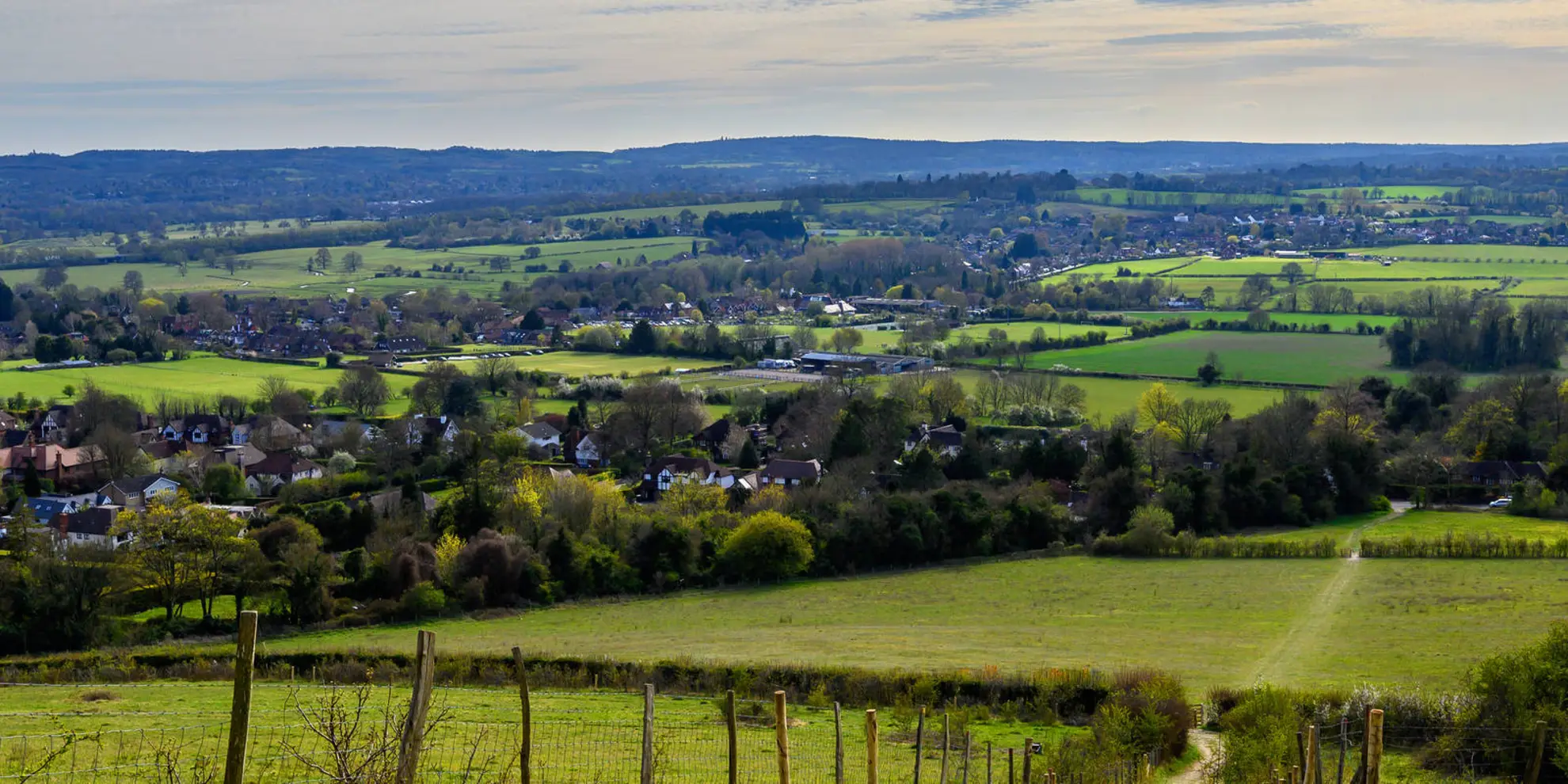 An image depicting the trail Otford - Romney Street and Kemsing from Badger's Mount and its surrounding area.
