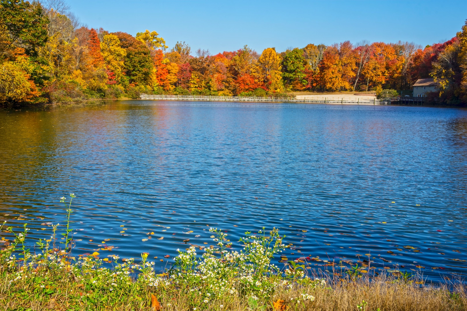 An image depicting the trail George Lake via Falling Waters Trail and Quarry Stone Trail and its surrounding area.