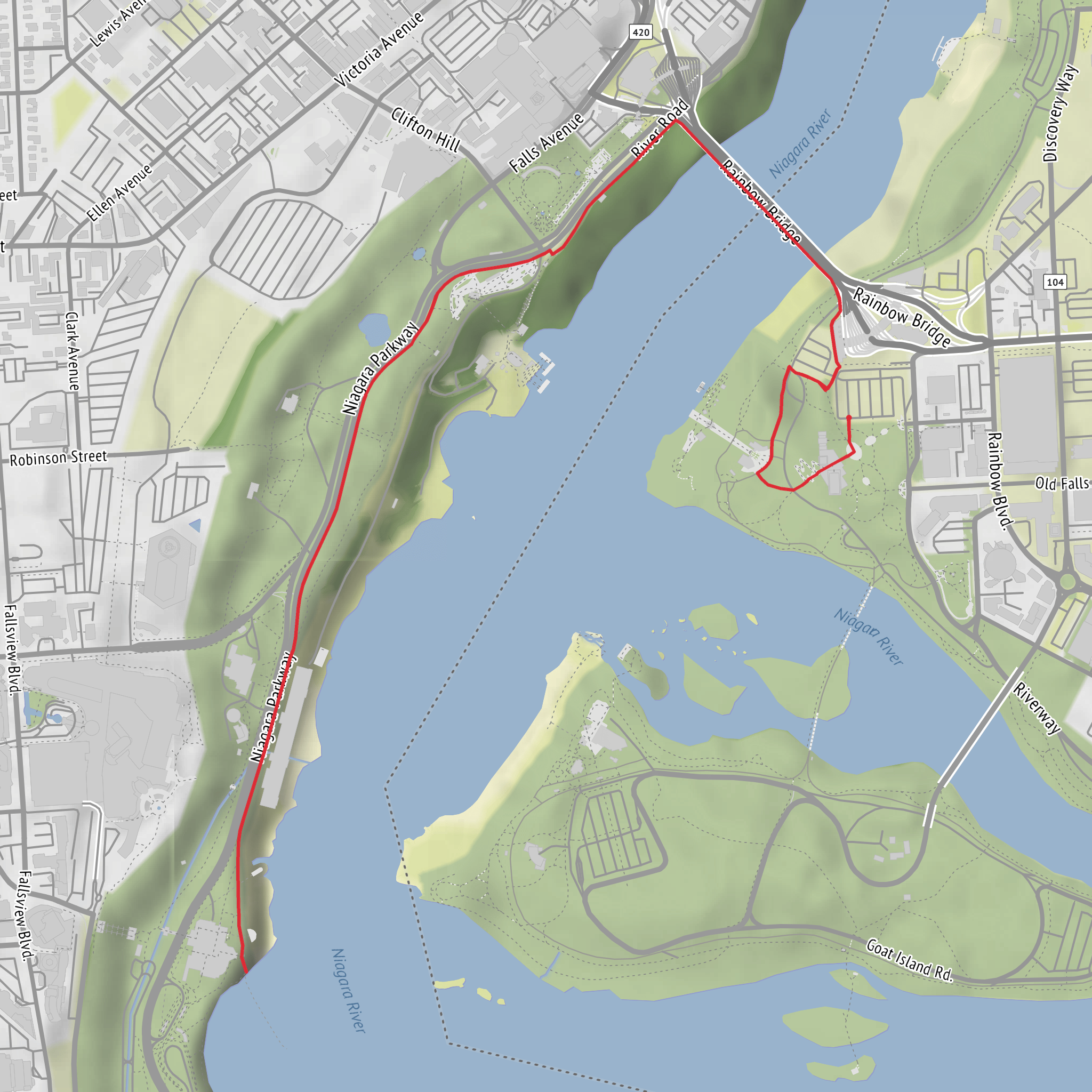 Horseshow Falls via Niagara Recreation Trail mobile static map