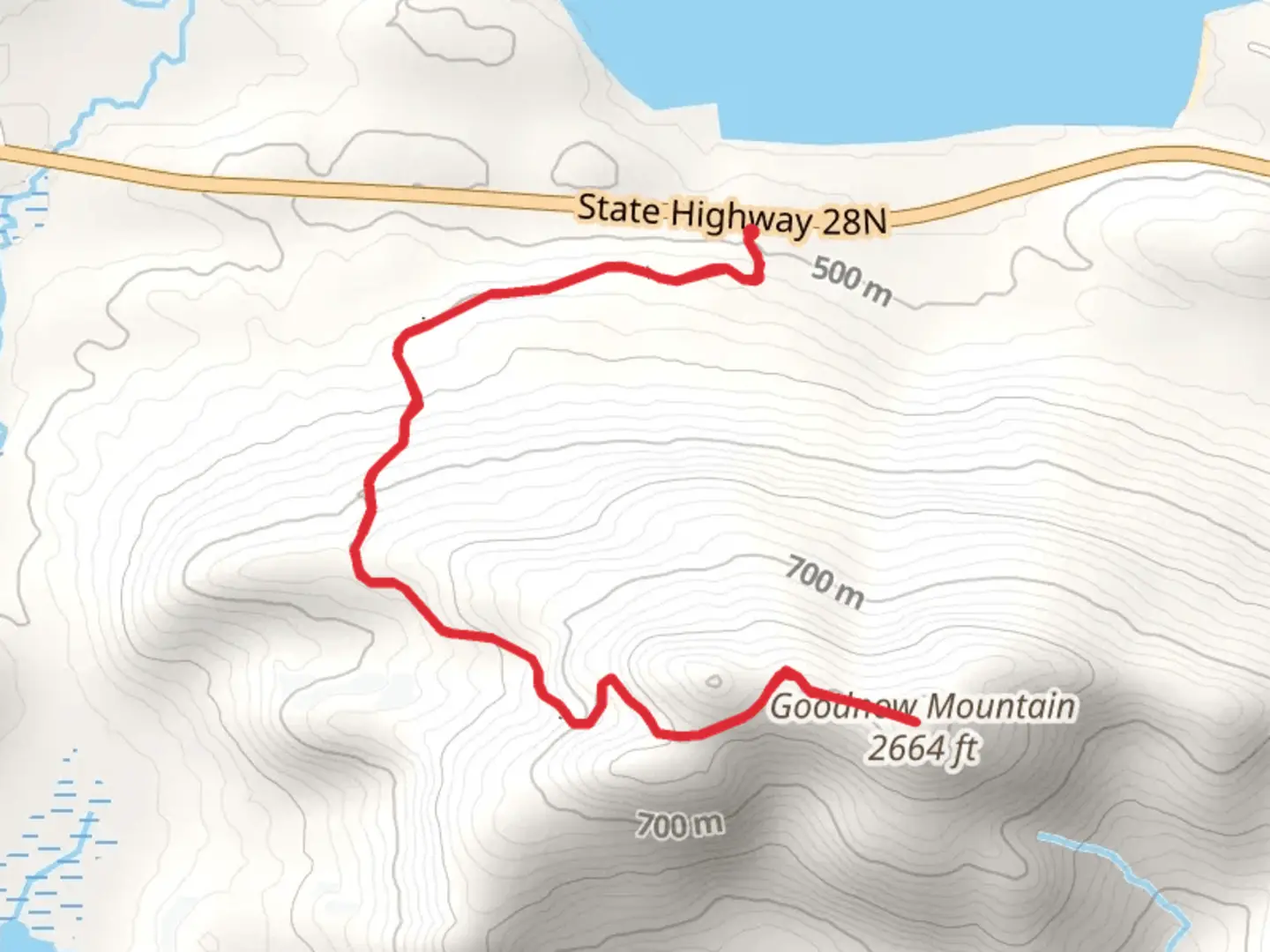 An image depicting the trail Goodnow Mountain and its surrounding area.