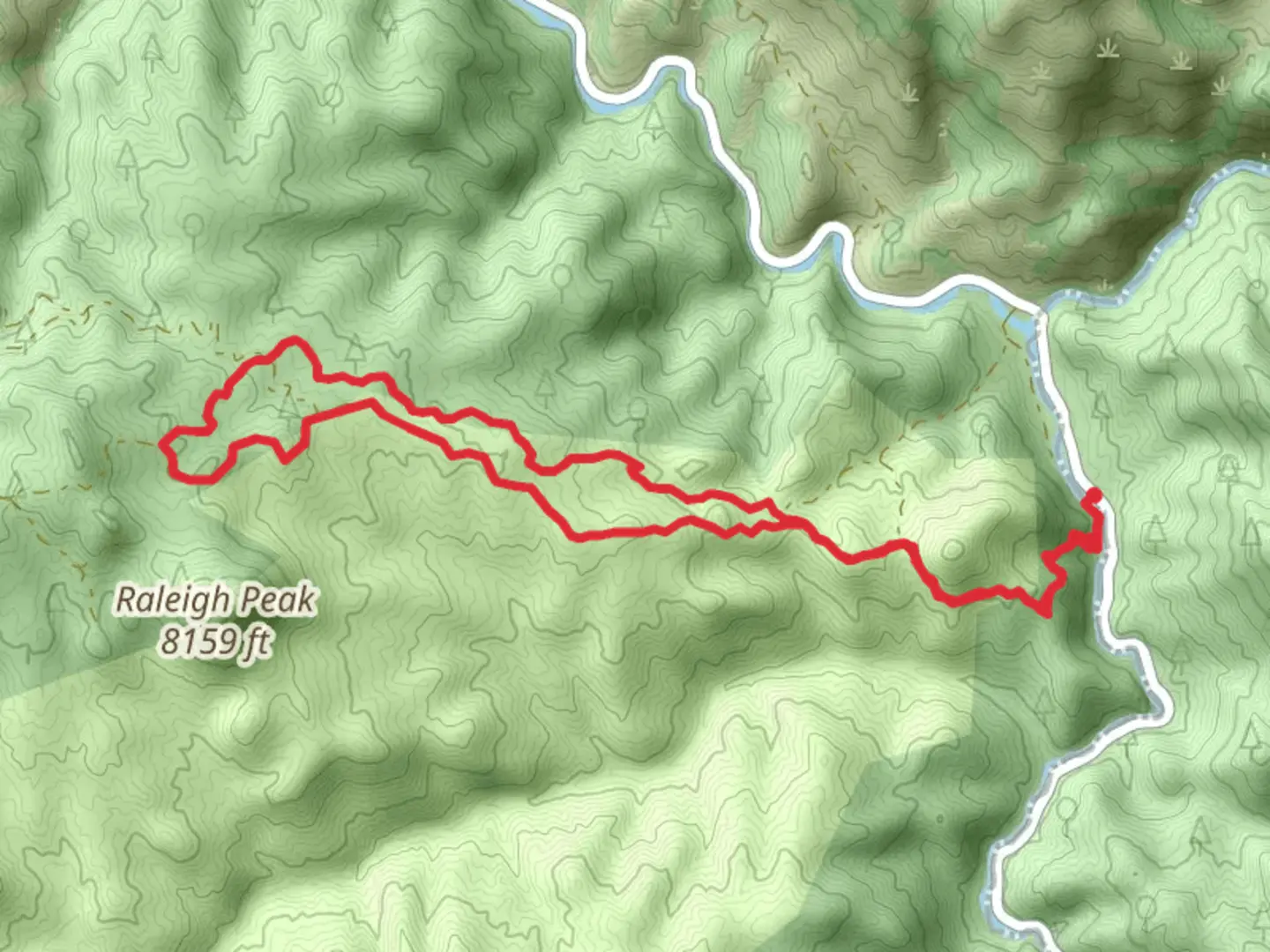 An image depicting the trail Raleigh Peak Road - Colorado Loop Trail and its surrounding area.