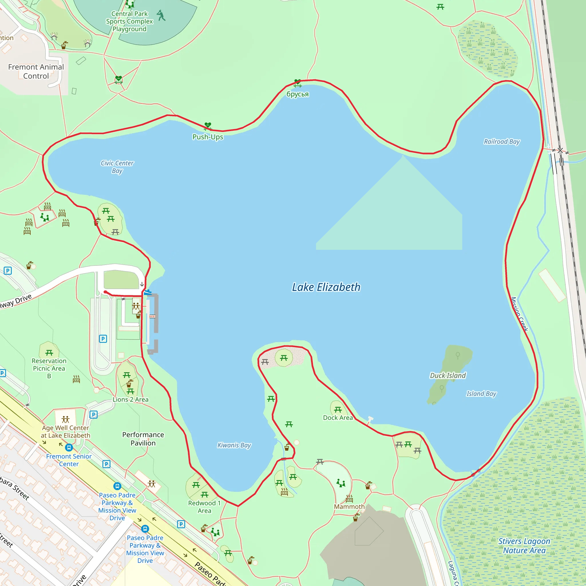 Lake Elizabeth Loop mobile static map