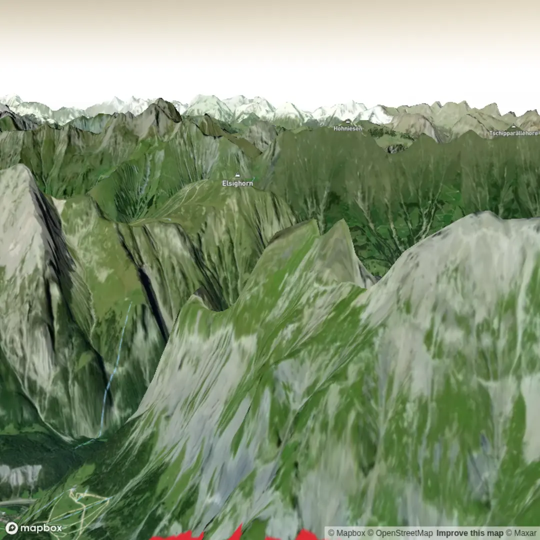 An image depicting the trail Oeschinensee and its surrounding area.