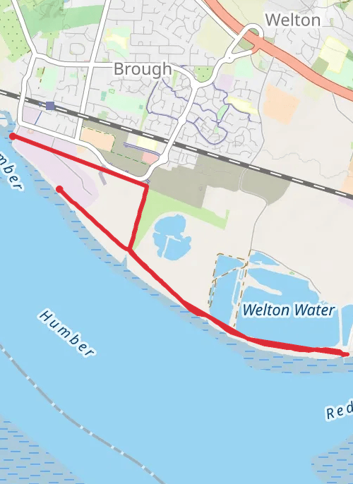 Brough haven to Welton water and back   mobile static map